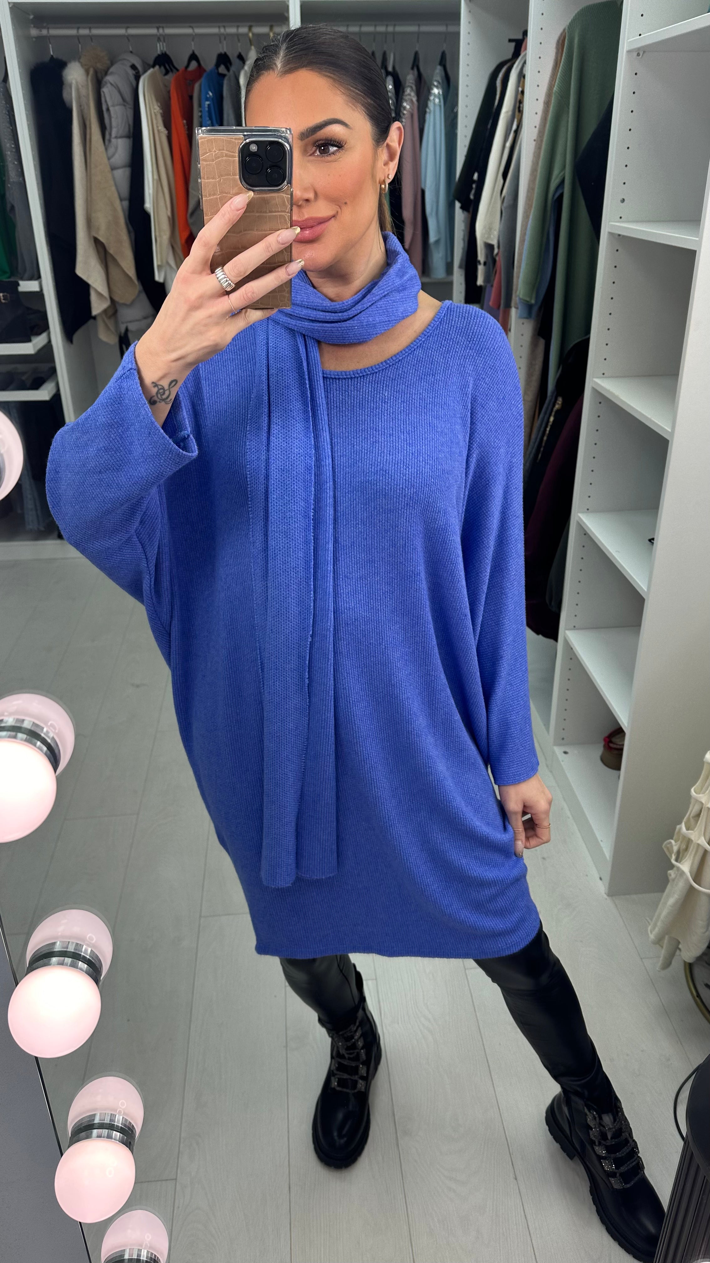 Loulou Plain Oversized 2 Piece Scarf Jumper