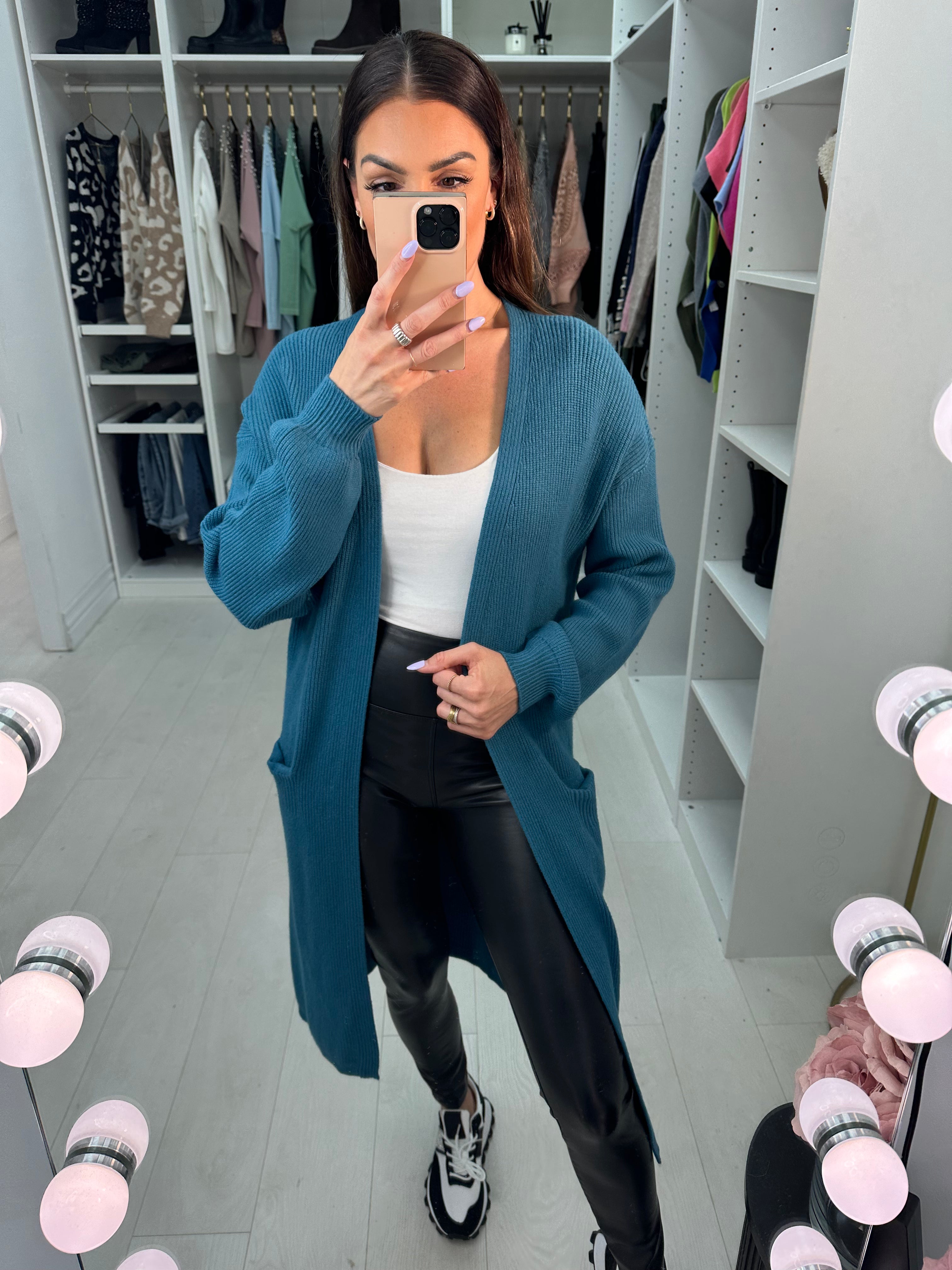 Conrad Longline Ribbed Knitted Cardigan