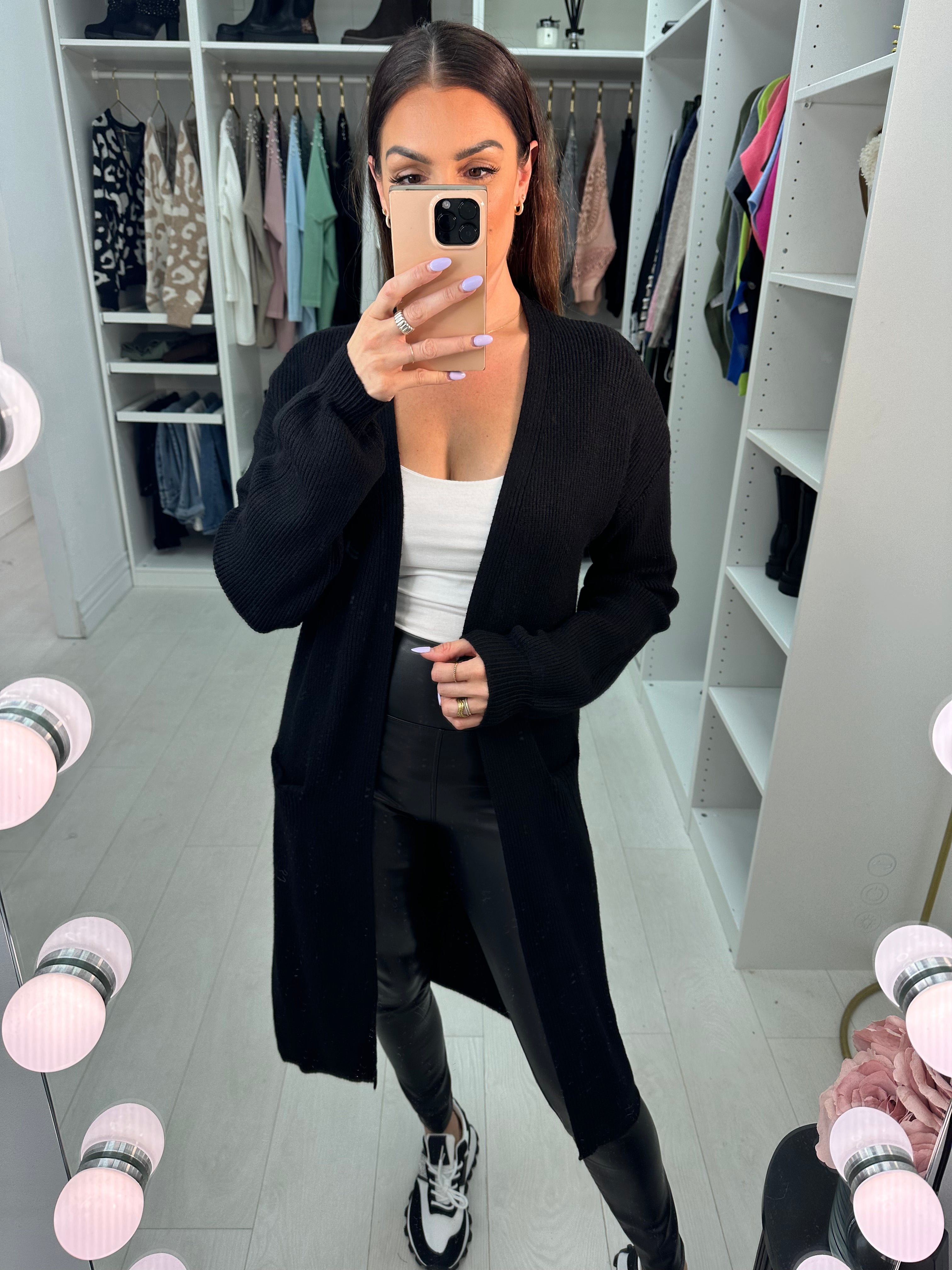 Conrad Longline Ribbed Knitted Cardigan