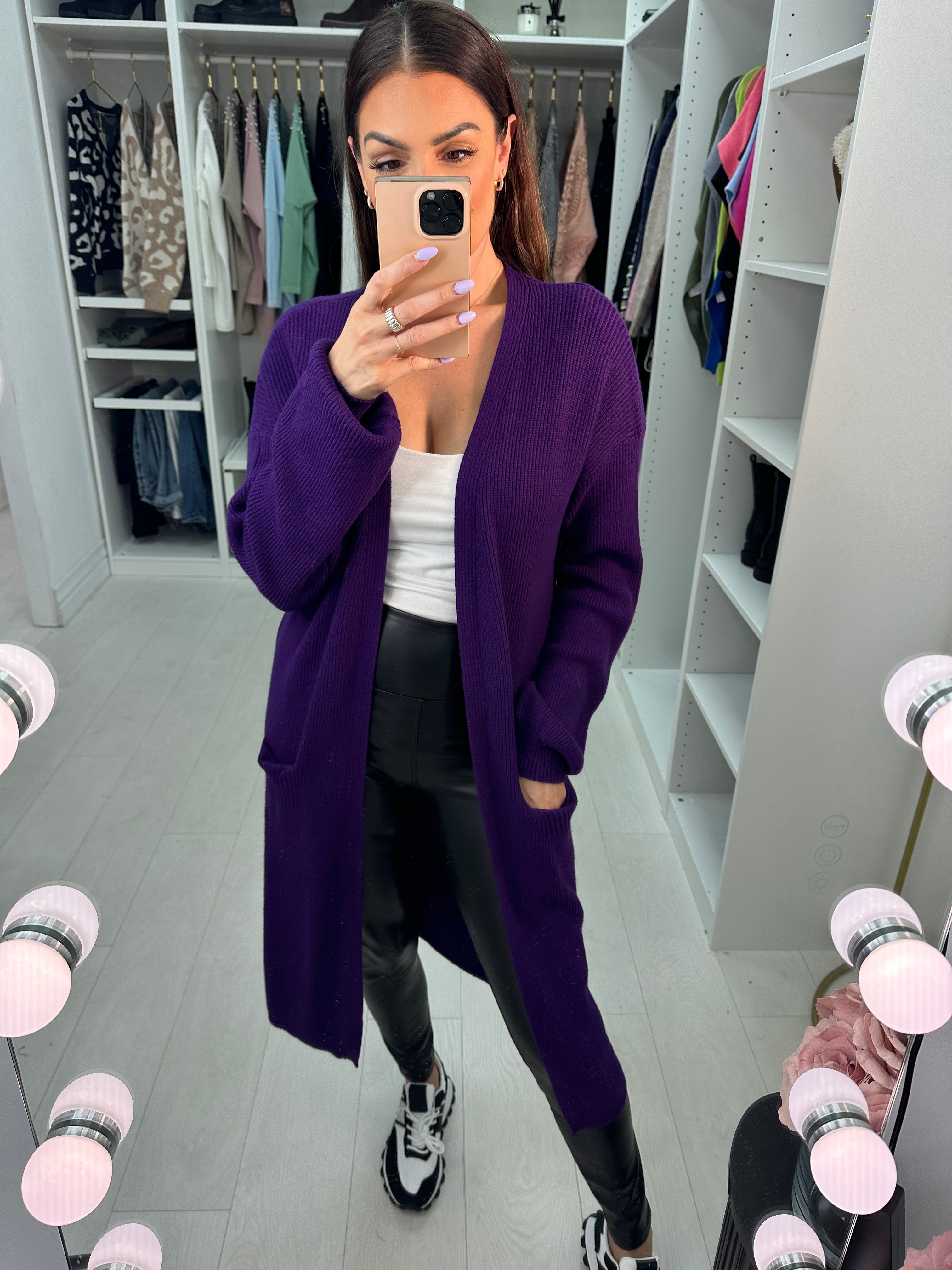 Conrad Longline Ribbed Knitted Cardigan