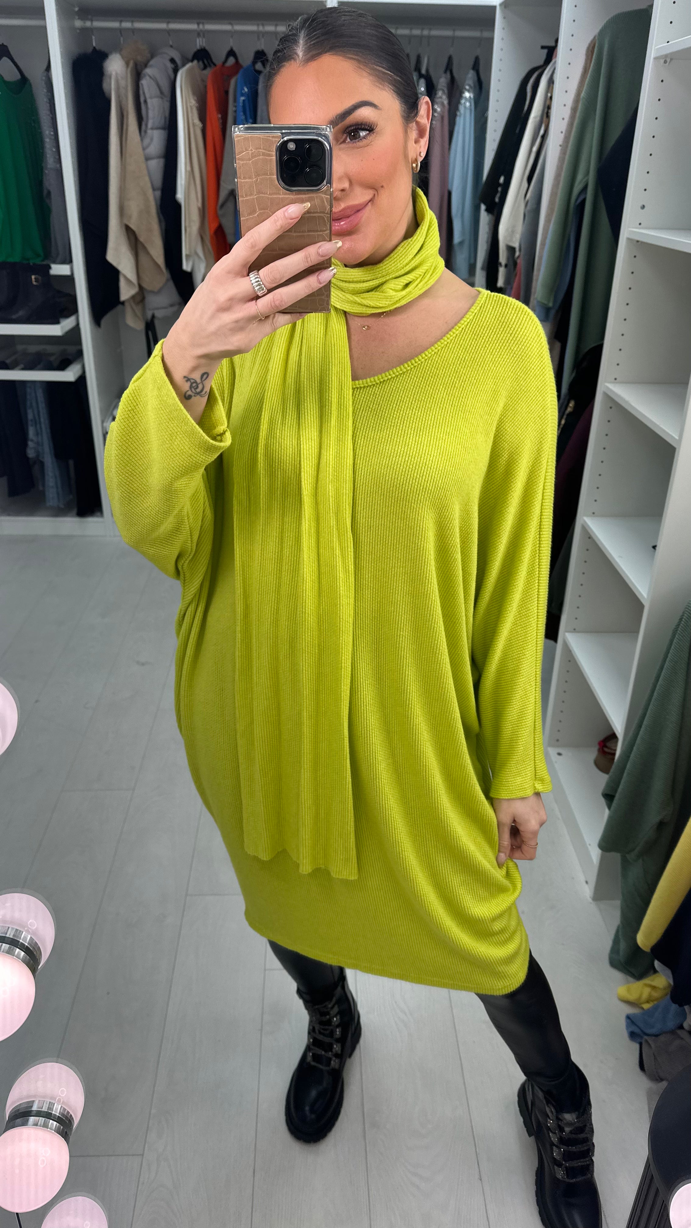 Loulou Plain Oversized 2 Piece Scarf Jumper