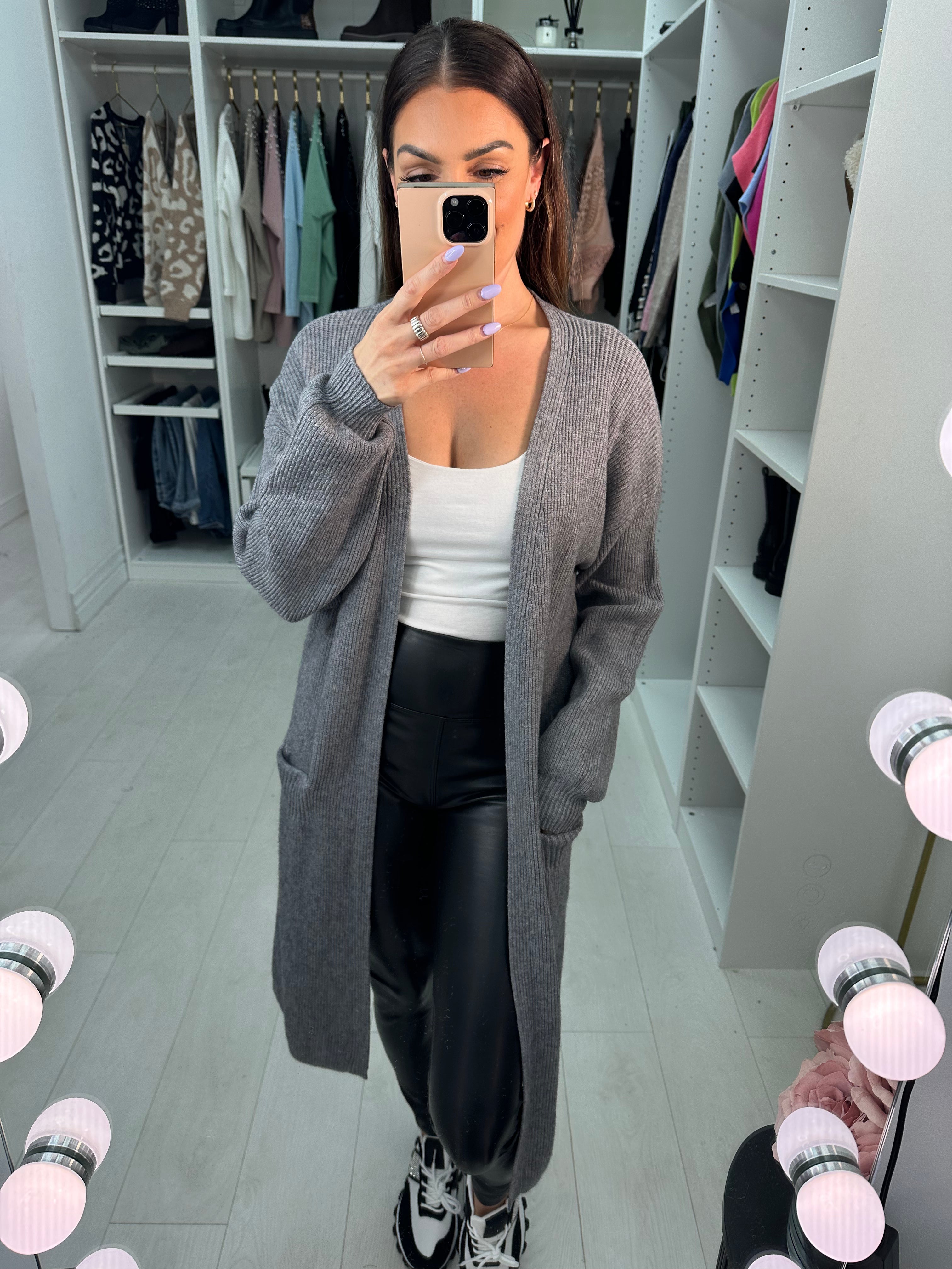 Conrad Longline Ribbed Knitted Cardigan