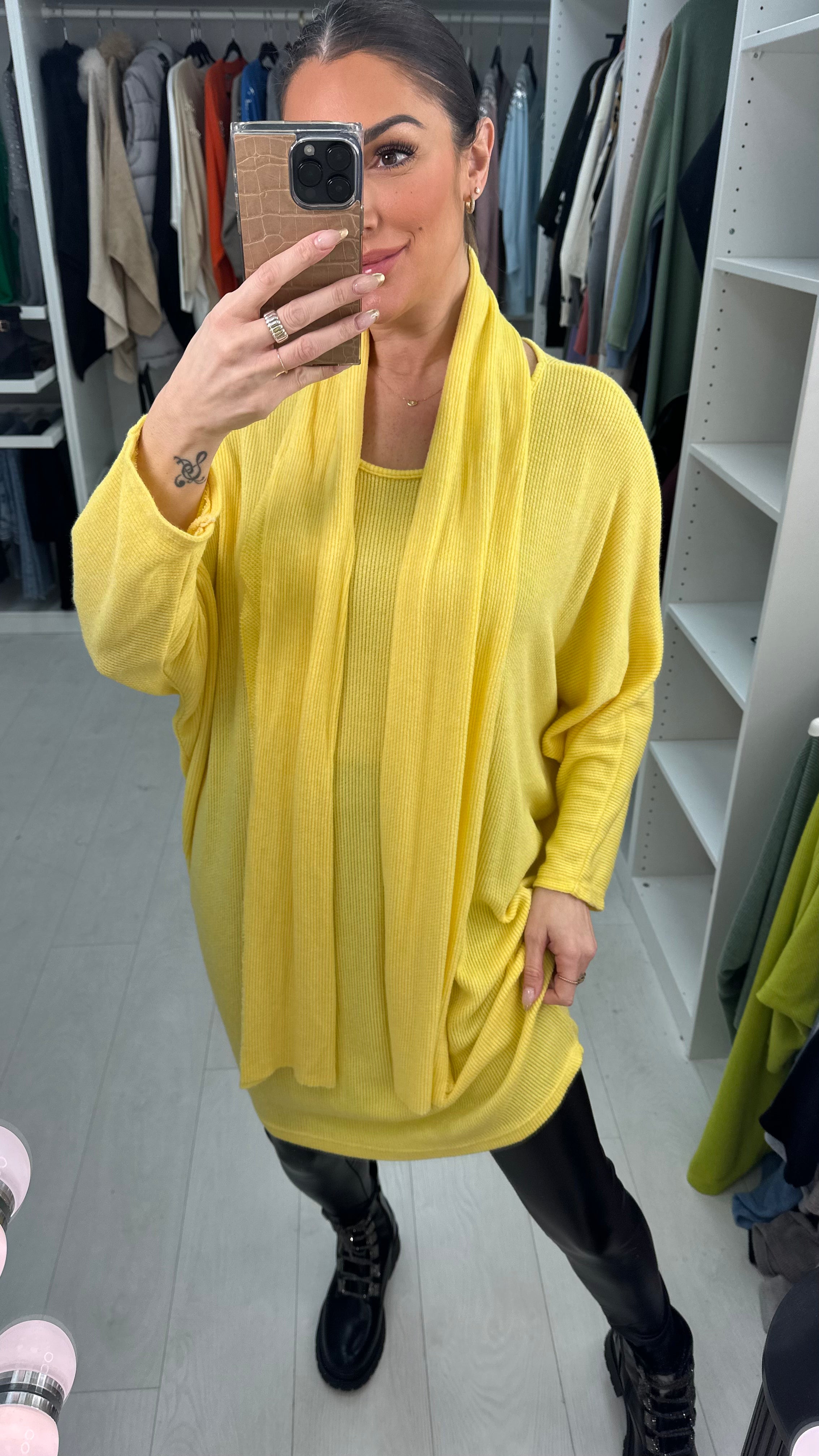 Loulou Plain Oversized 2 Piece Scarf Jumper