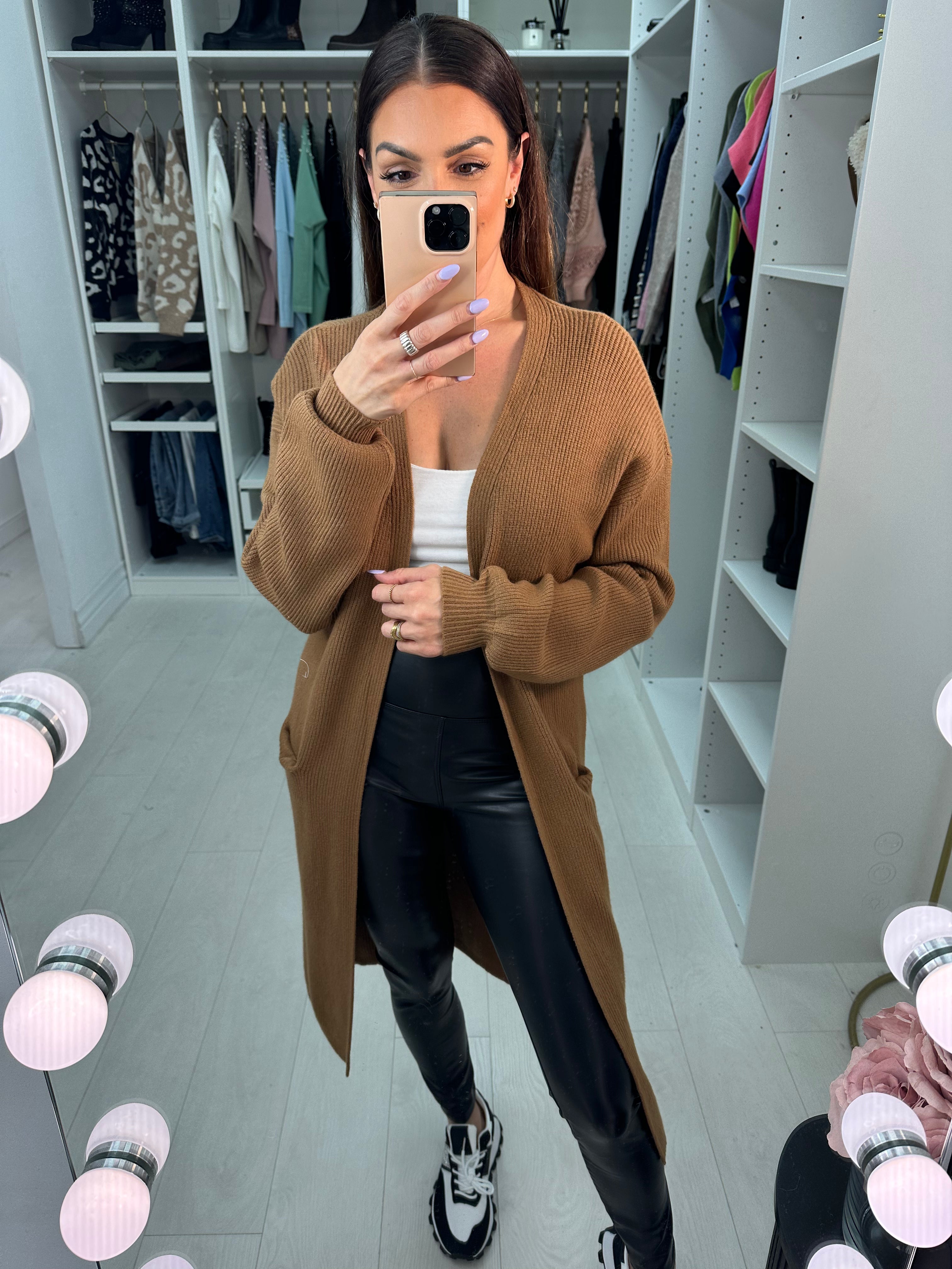 Conrad Longline Ribbed Knitted Cardigan