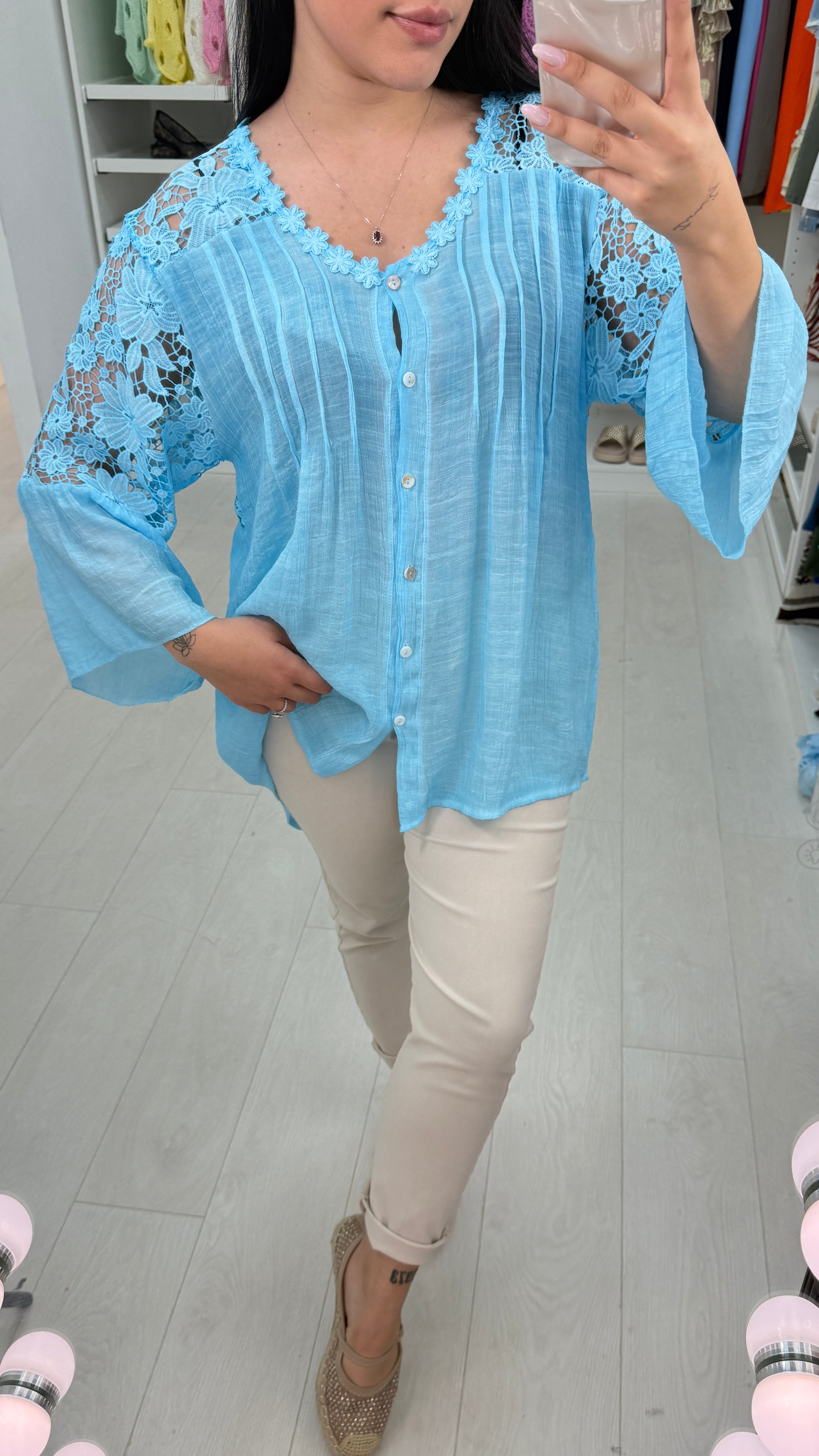 Cheyenne Plain Crochet Blouse