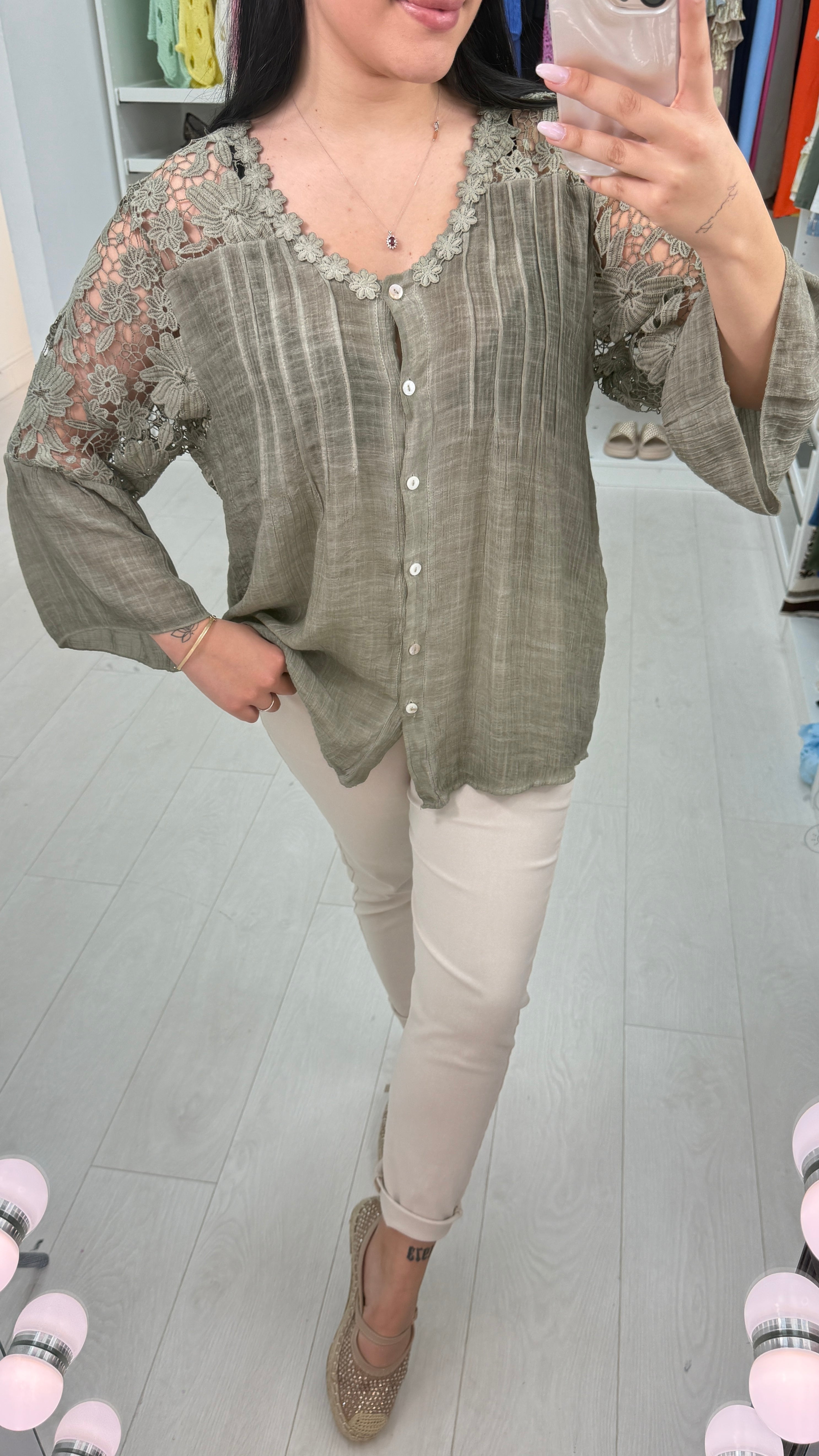 Cheyenne Plain Crochet Blouse