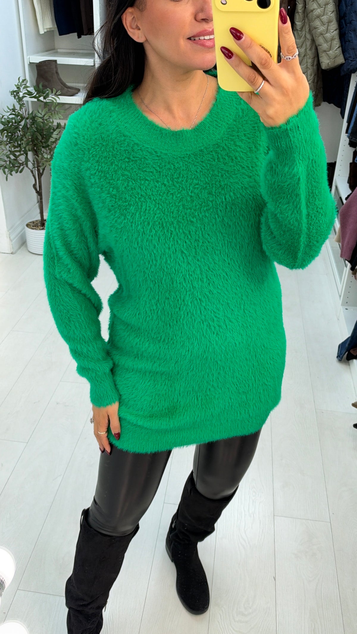 Morina Plain Super Soft Fluffy Longline Jumper