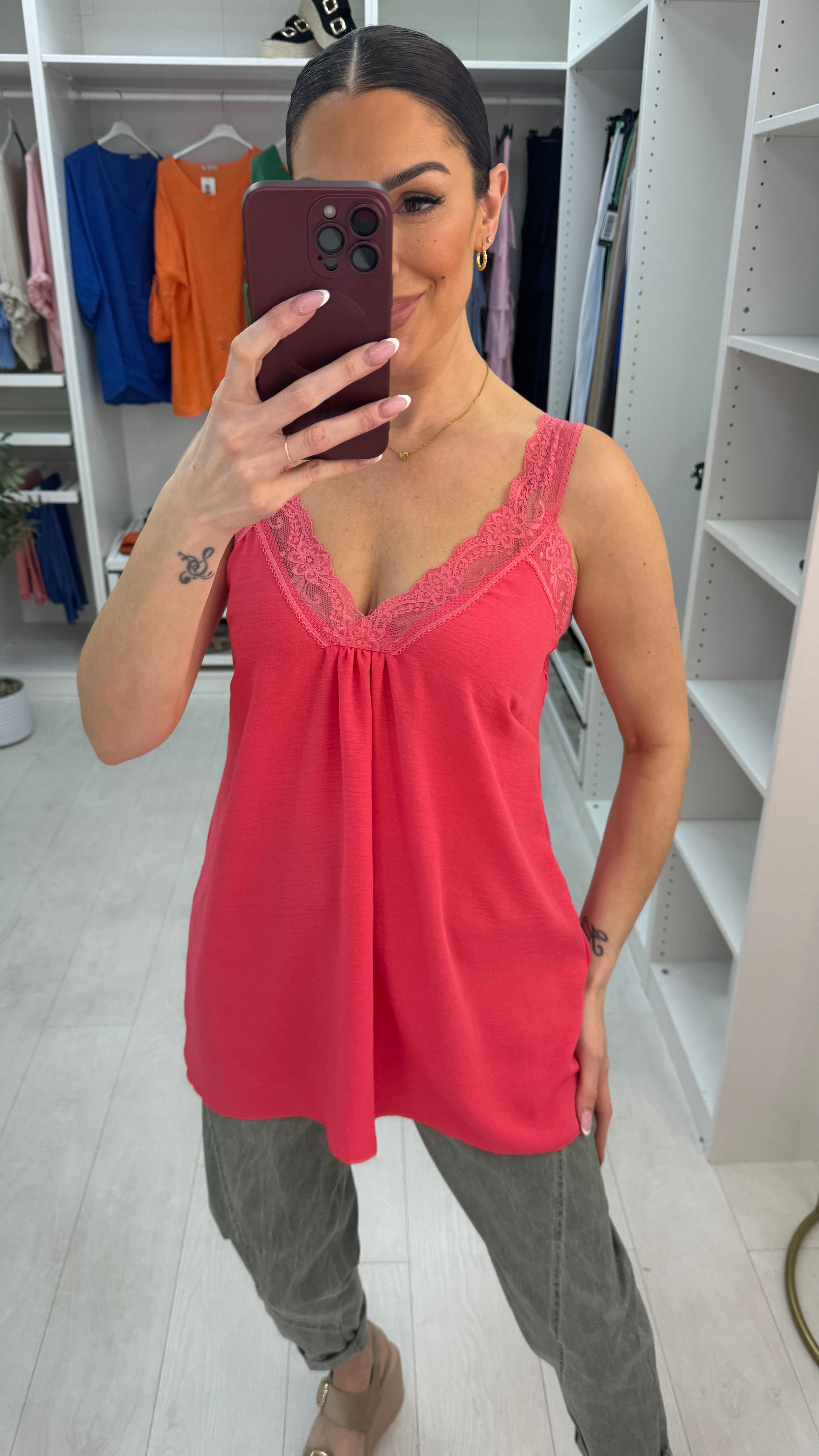 Leanne Lace Trim Cami