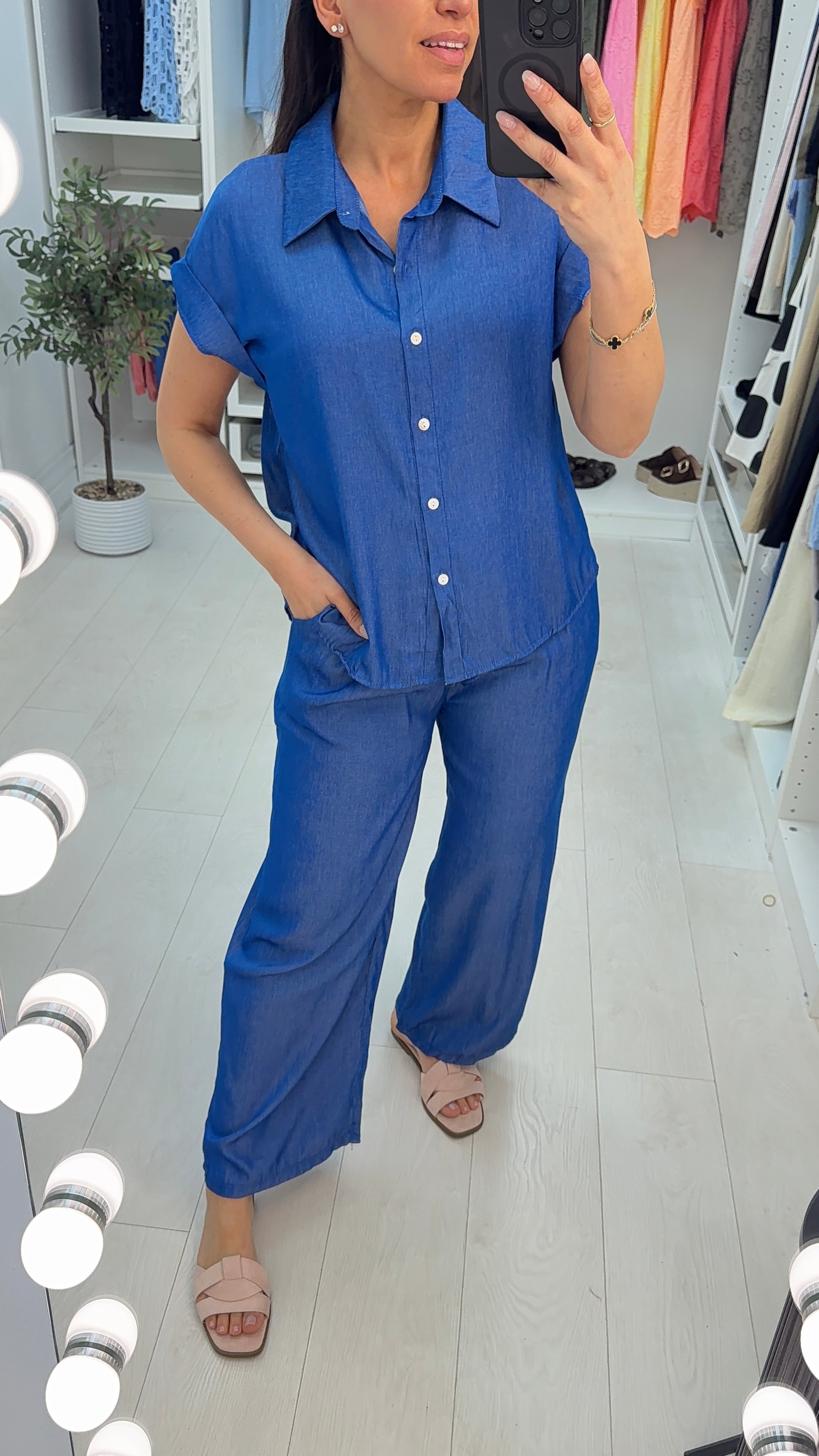 Nalan Denim Shirt Co-Ord Set