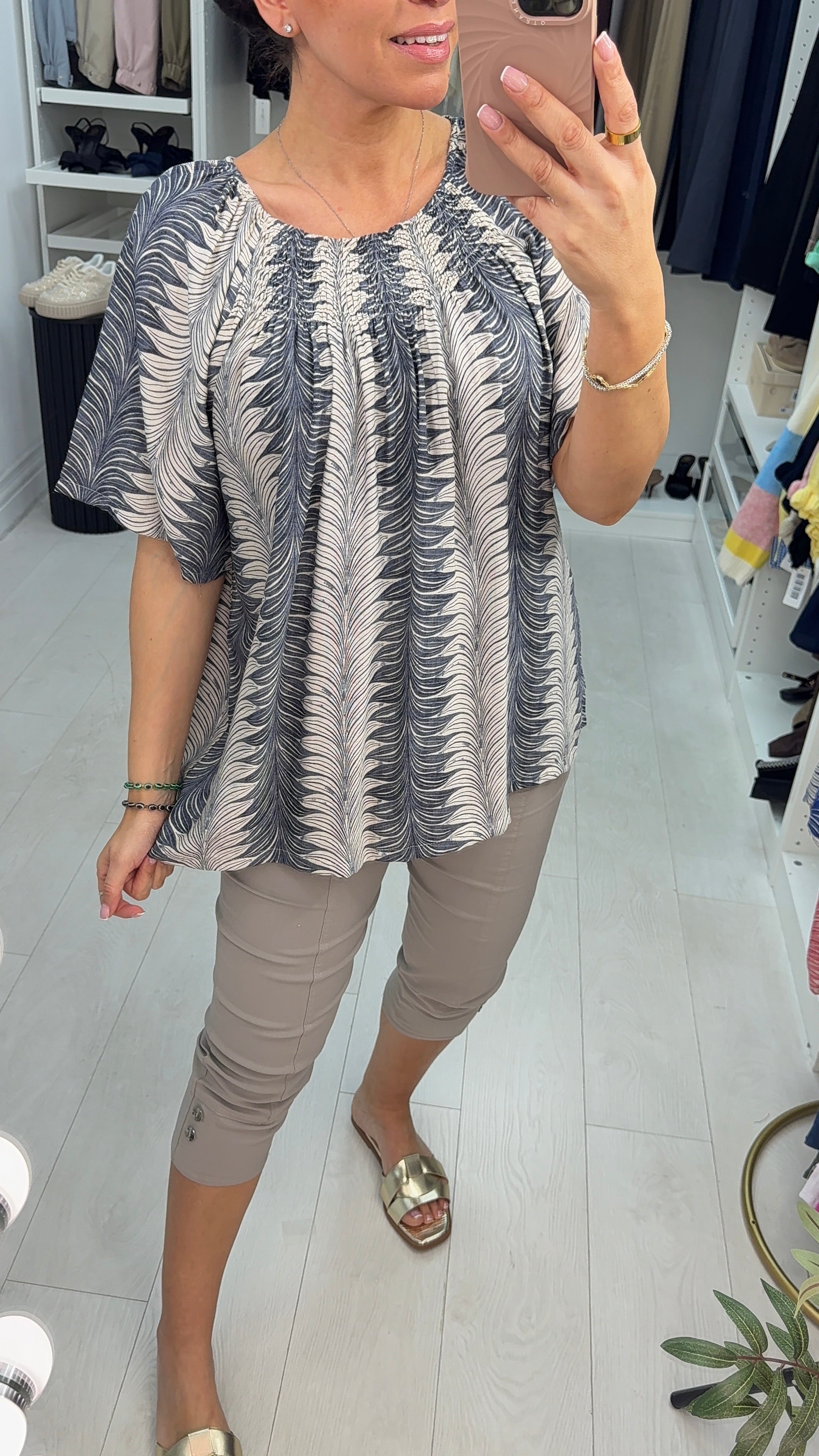 Flynn Abstract Print Loose Fit Top