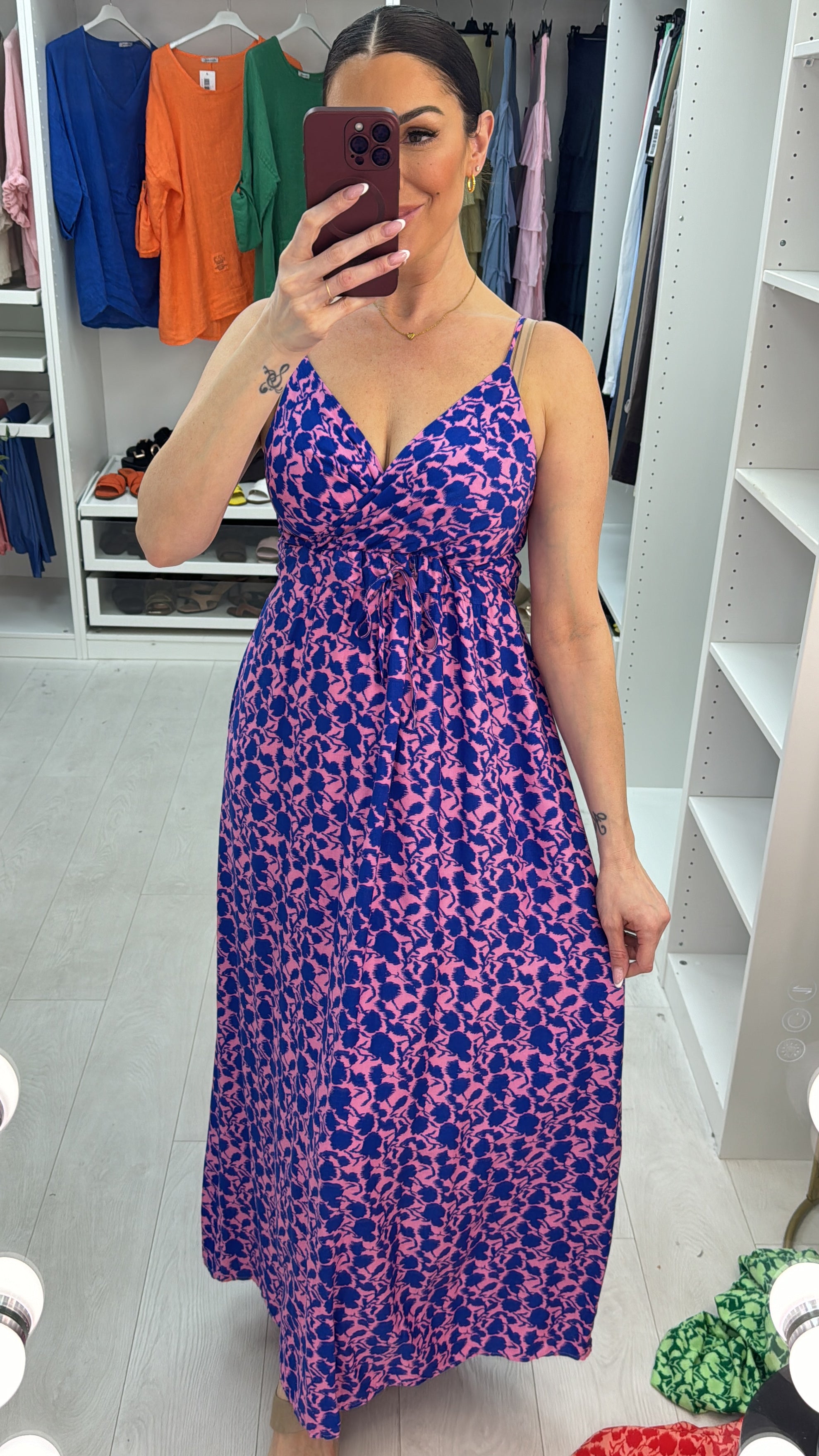 Lilianna Elasticated Back Strappy Maxi Dress