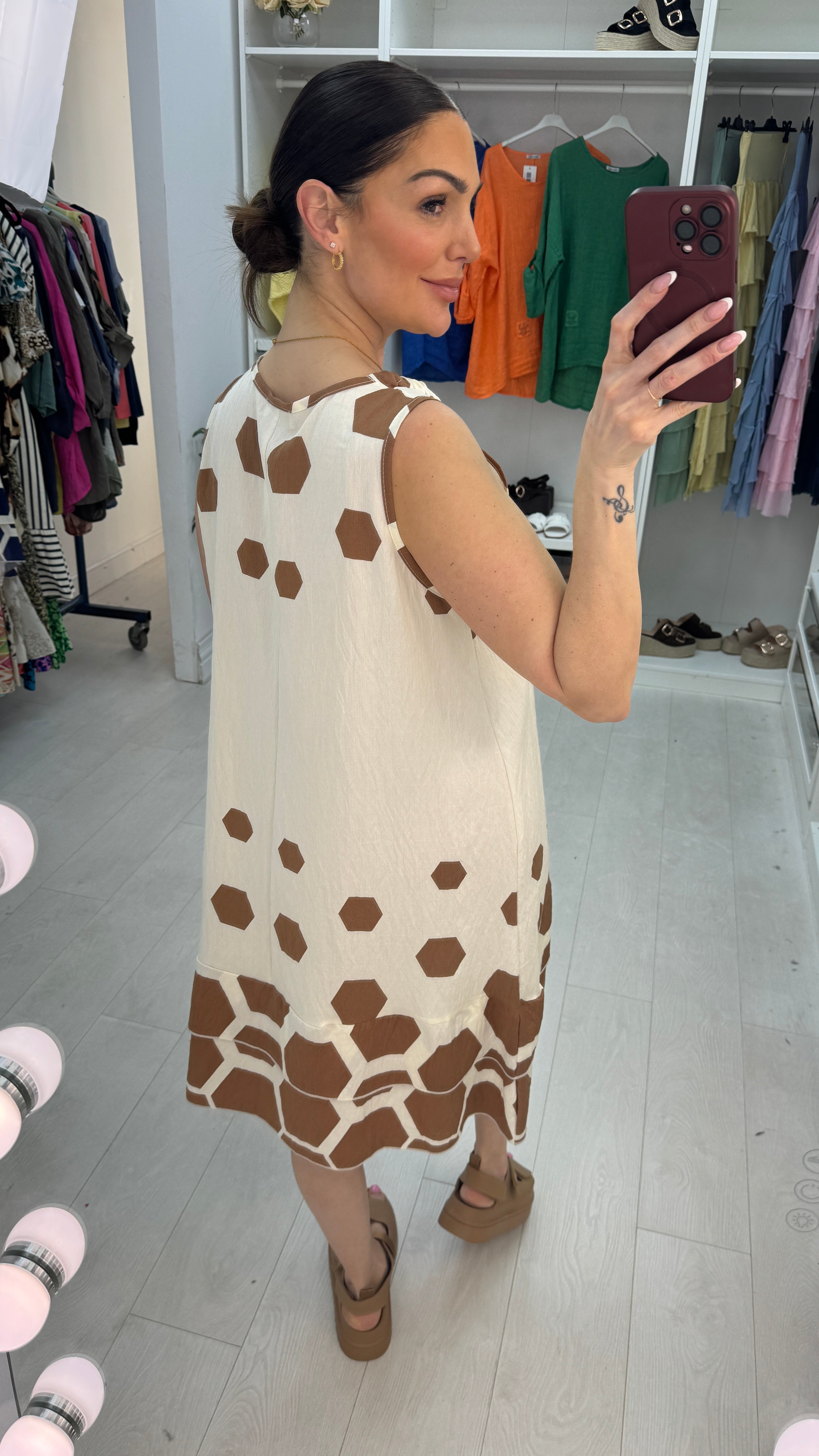 Sariah Sleeveless Tie Front Midi Dress