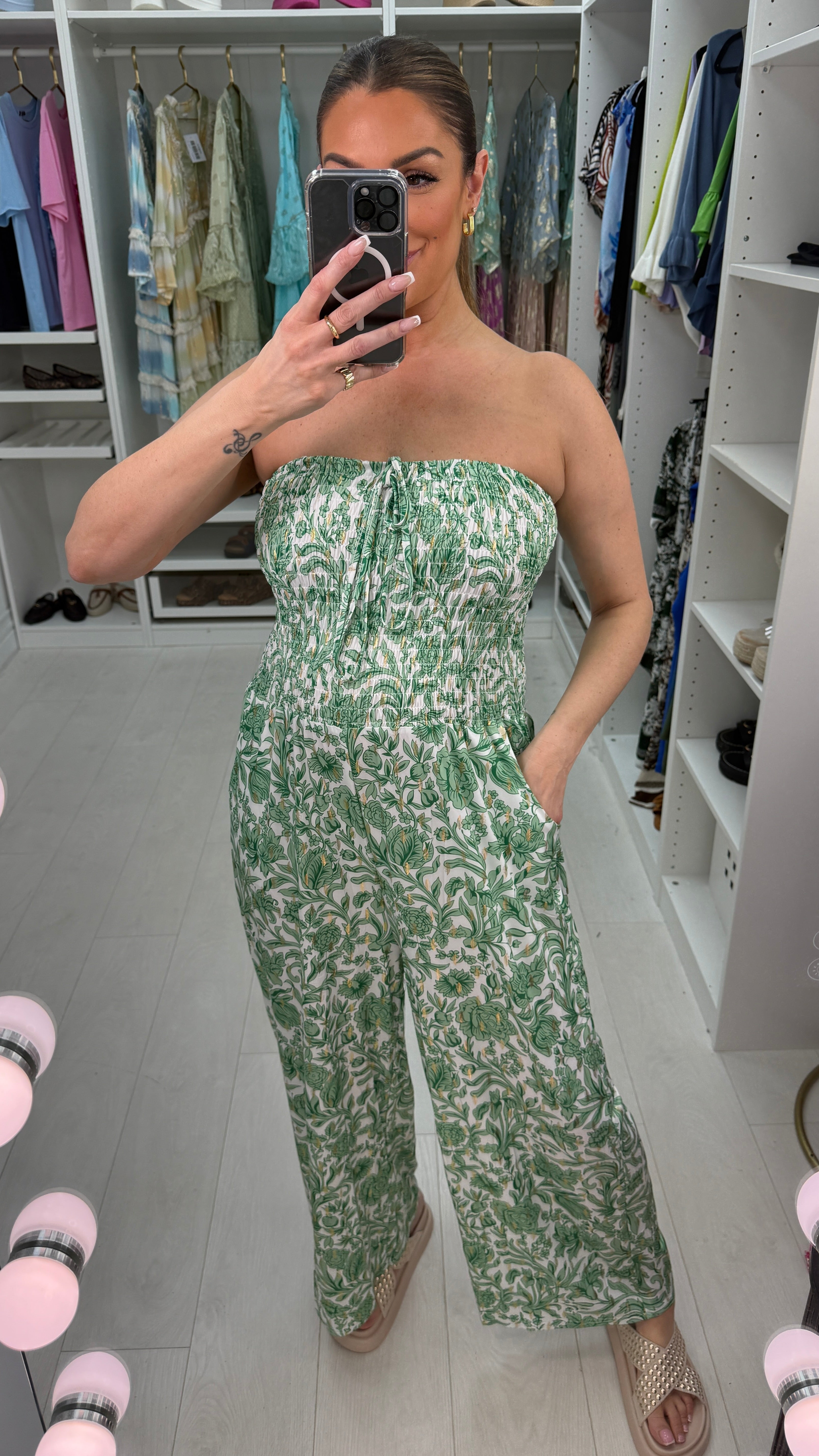 Jada Floral Print Elasticated Bust Magic Jumpsuit