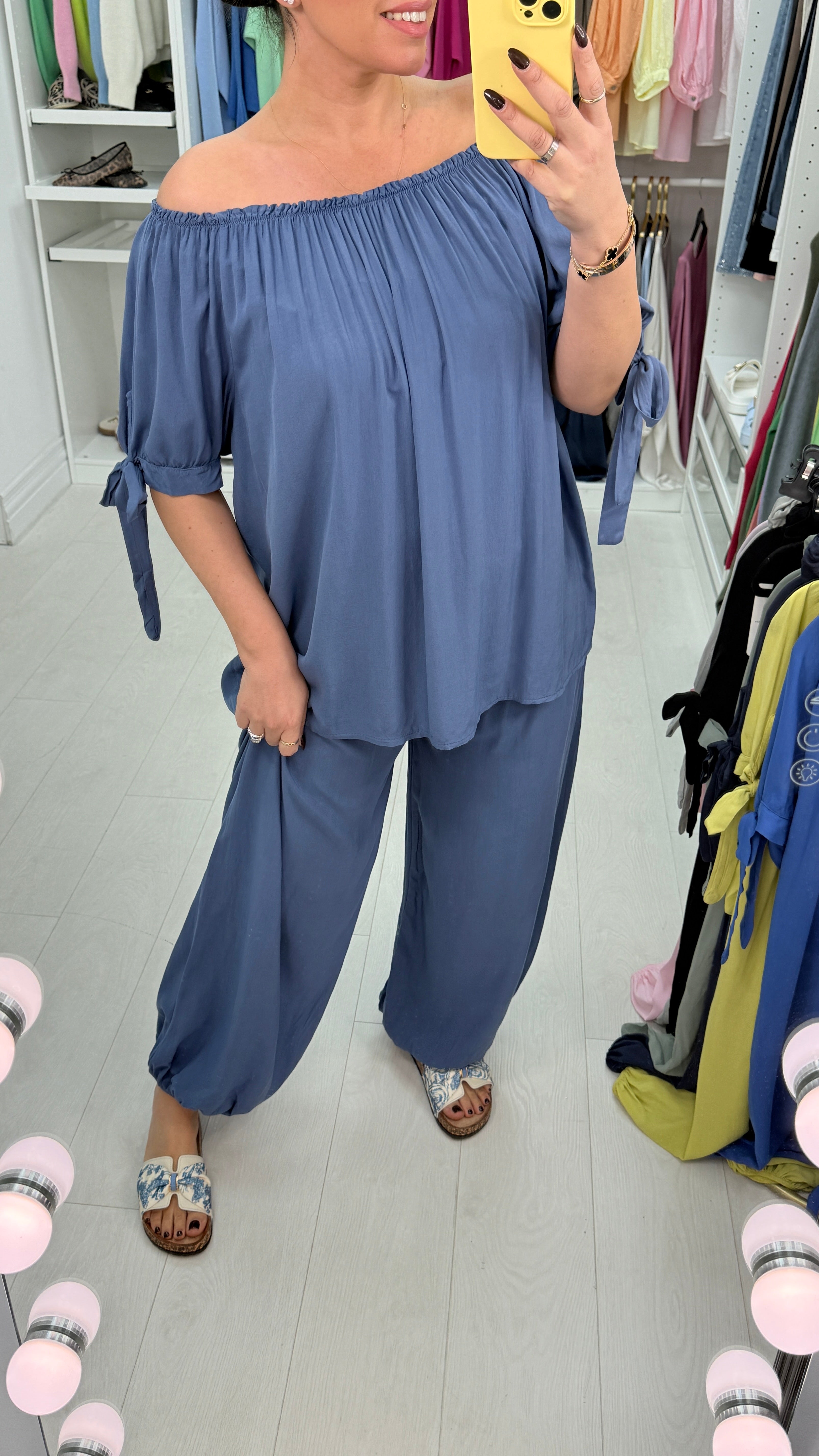 Sapphira Elasticated Tie Shoulder Hareem Co-Ord