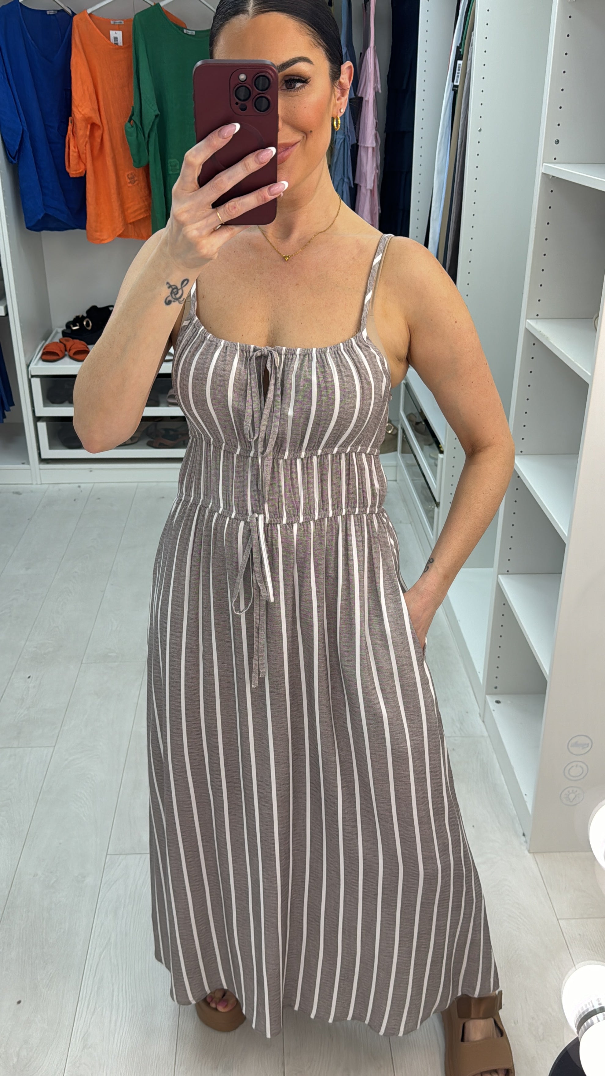 Maisie Striped Loose Fit Maxi Dress