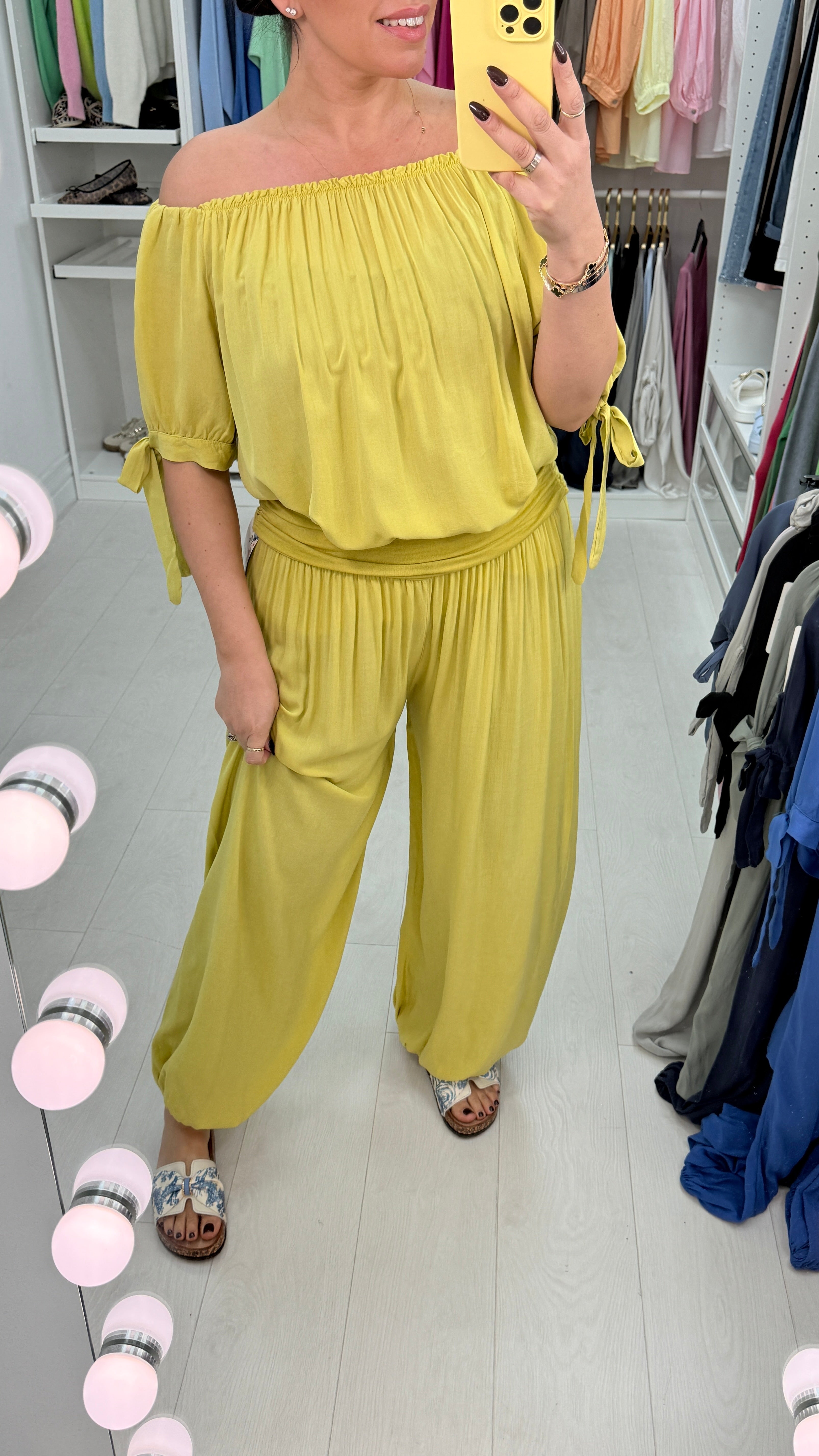 Sapphira Elasticated Tie Shoulder Hareem Co-Ord