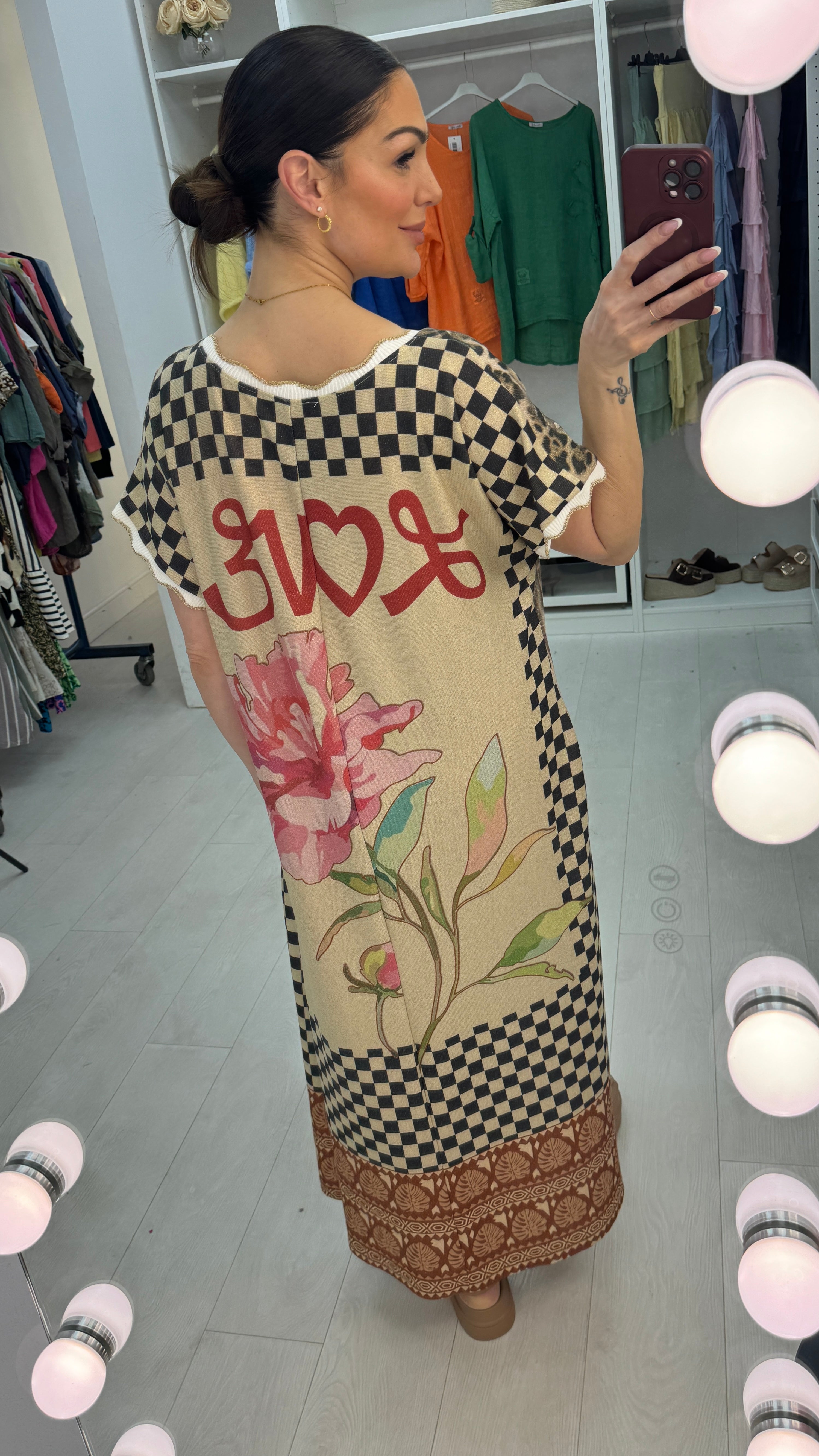 Arabela 'LOVE' Slogan V Neck Loose Fit Dress