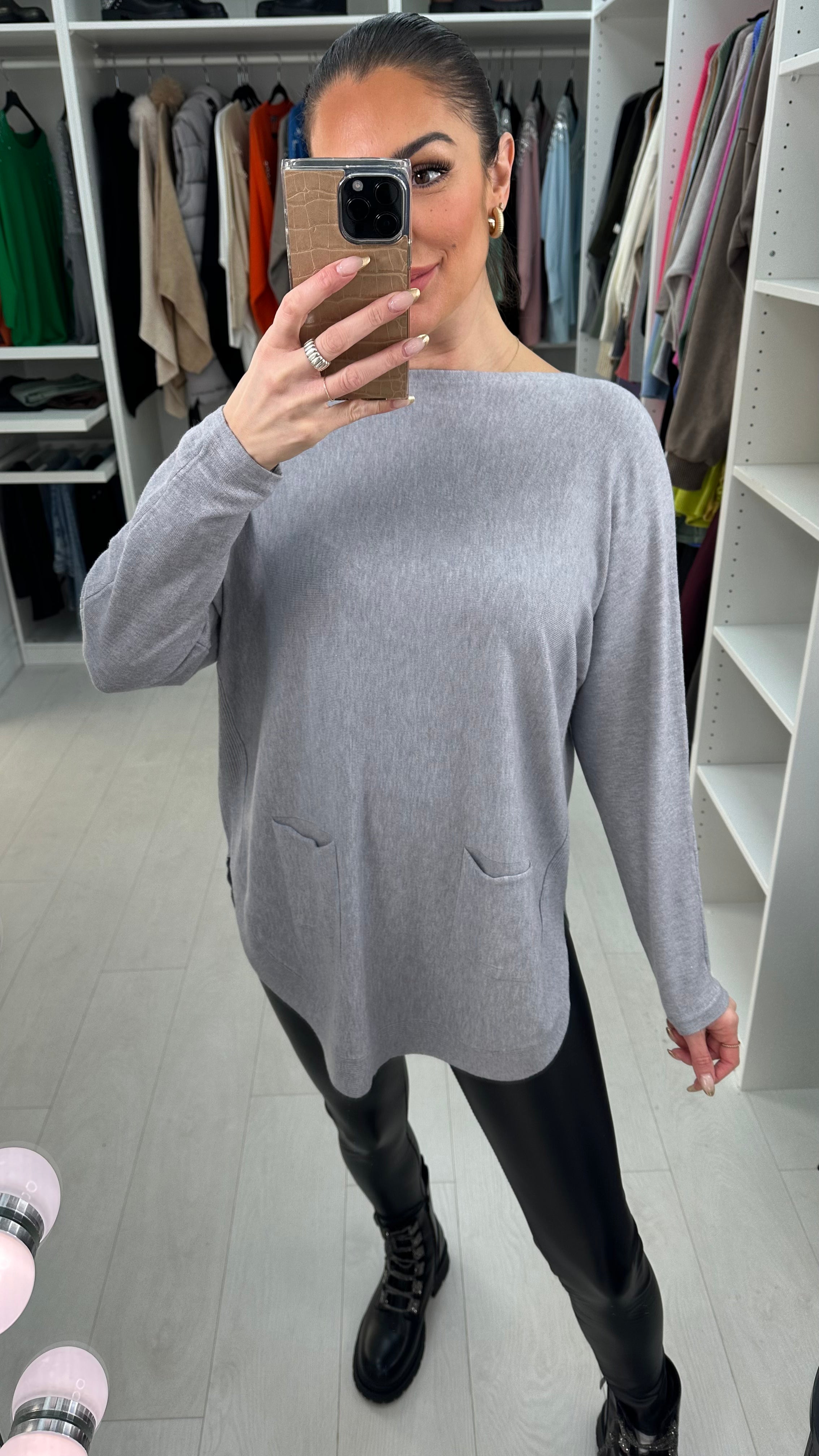 Rylan Pocket Front Button Back Jumper