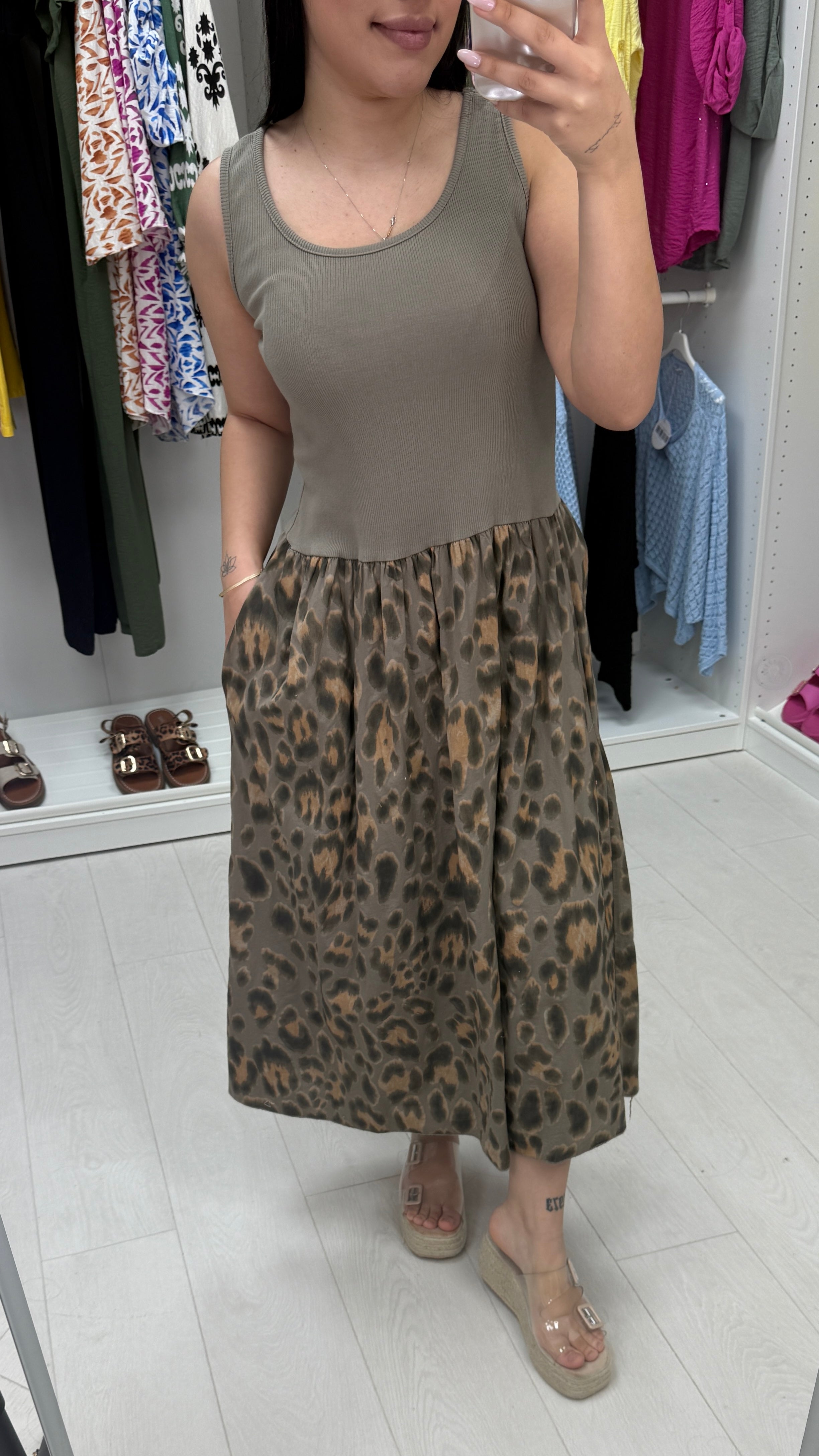 Kimberley Leopard Poplin Maxi Dress