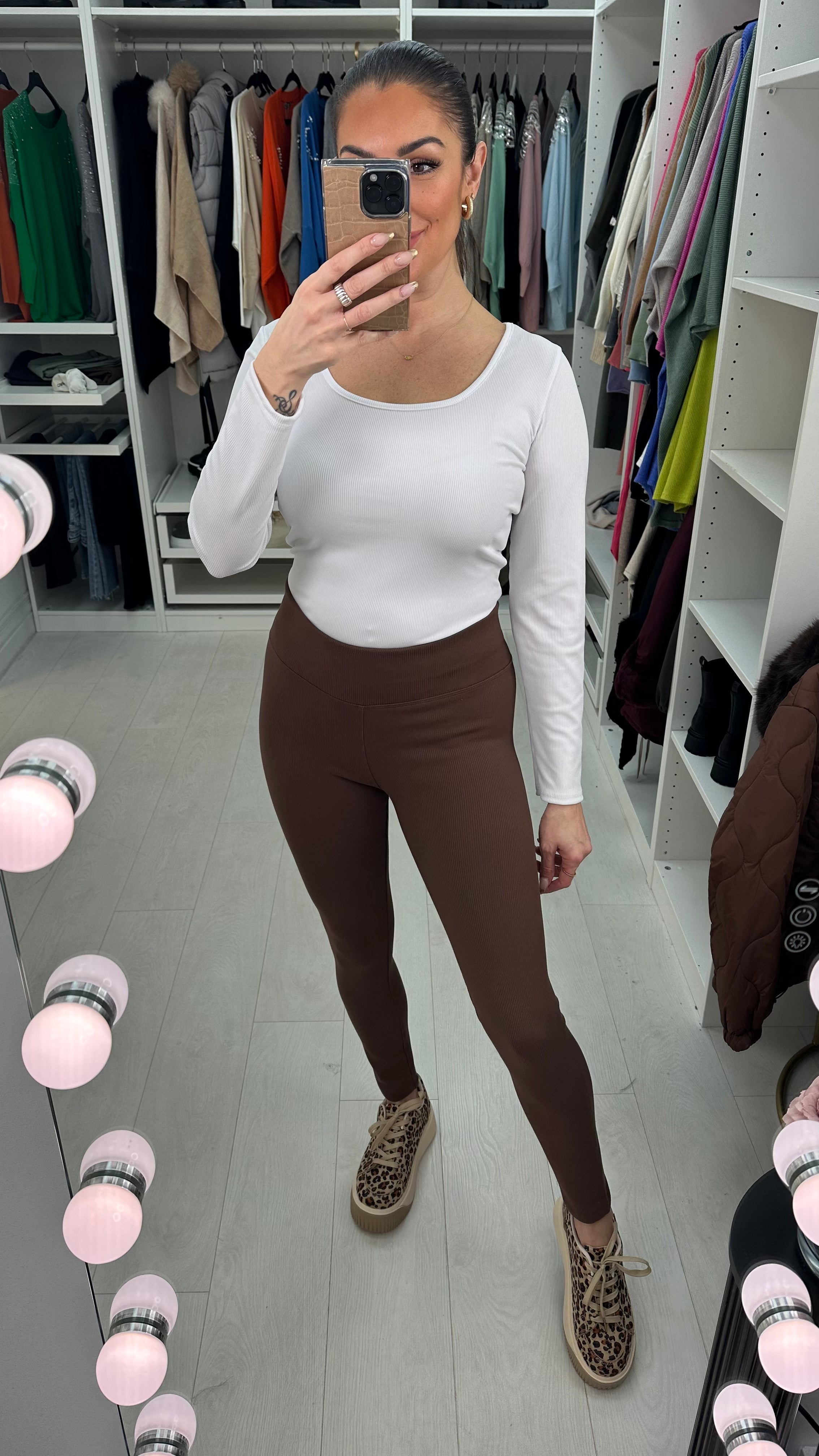 Anika Chocolate Thermal Ribbed Leggings