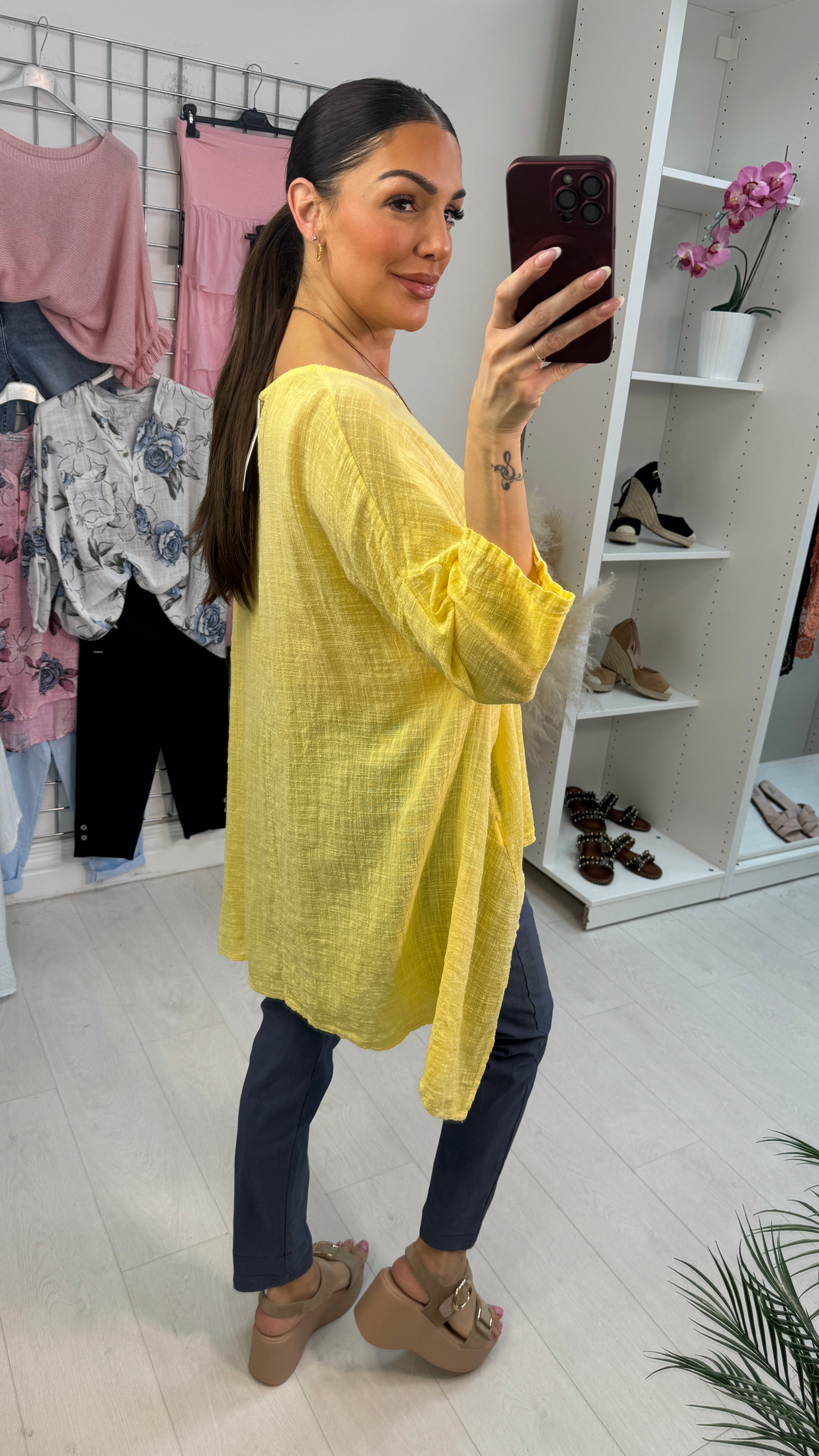 Camila Plain Necklace Loose Fit Top