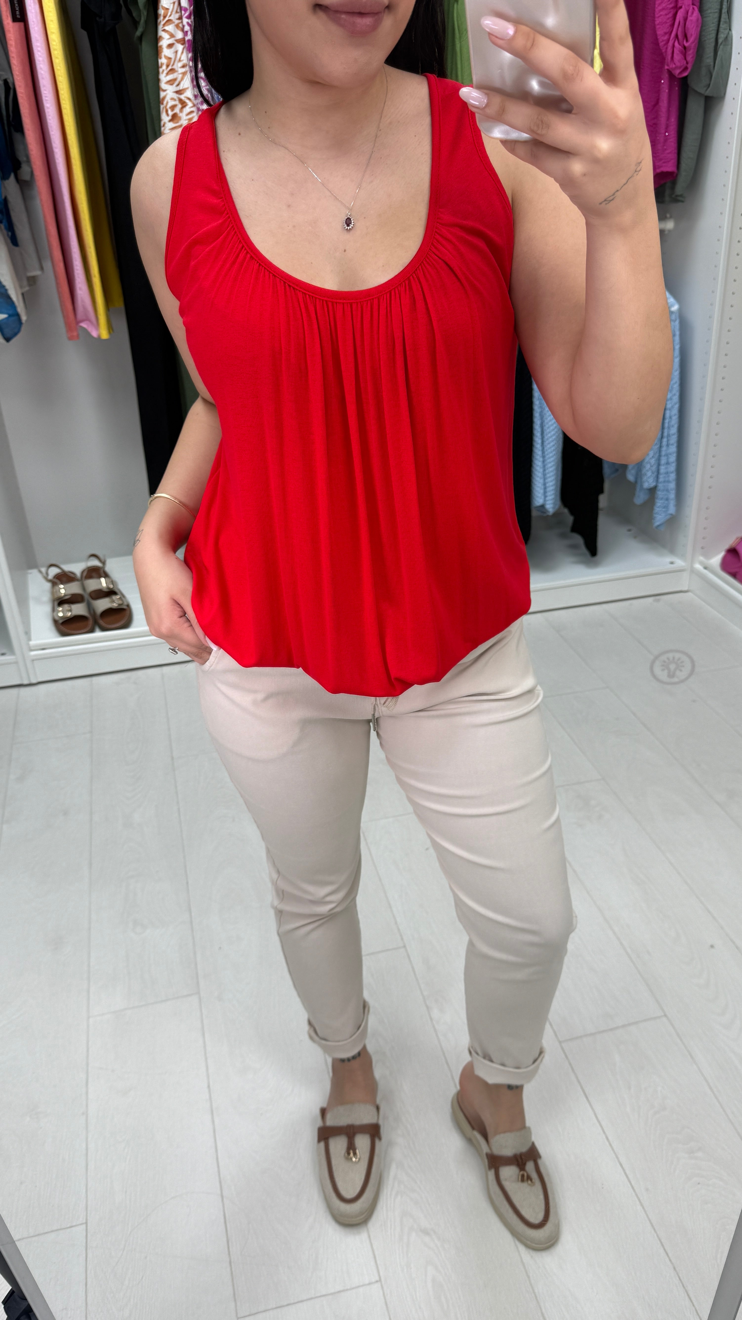 Cece Elastic Hem Bubble Basic Vest