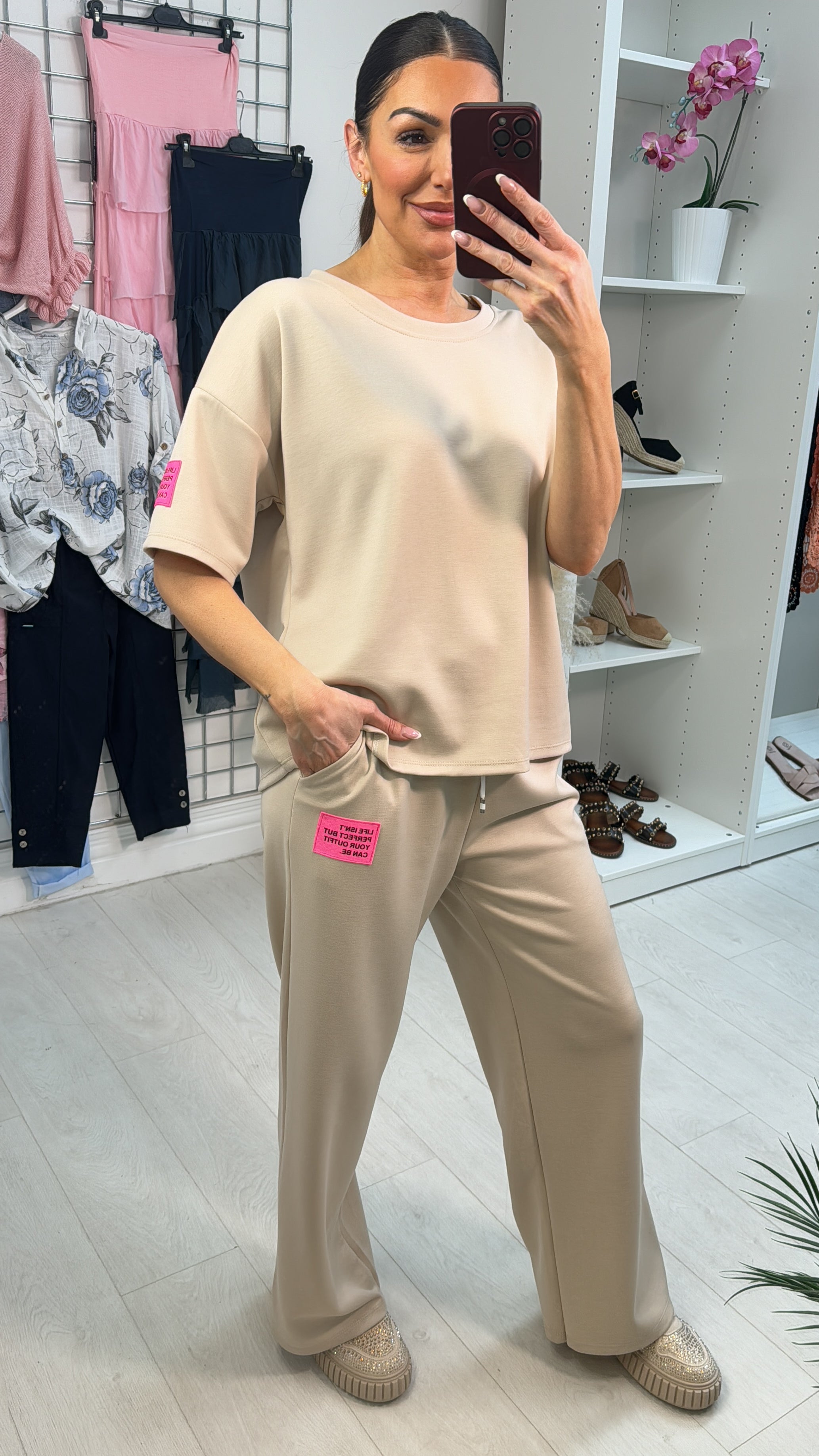 Maggie Plain 'Life Isn't Perfect' Slogan Co-Ord Set