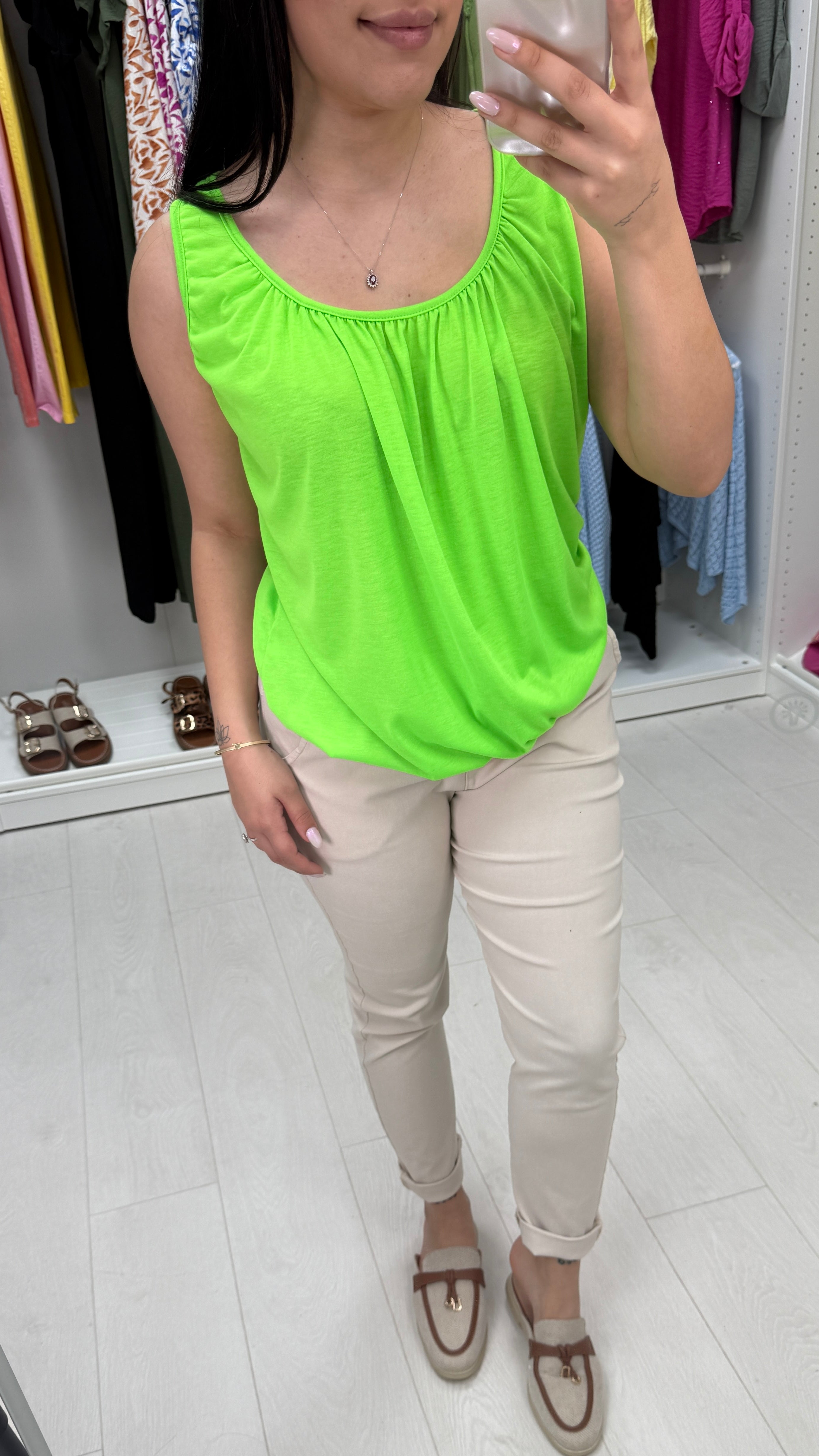 Cece Elastic Hem Bubble Basic Vest