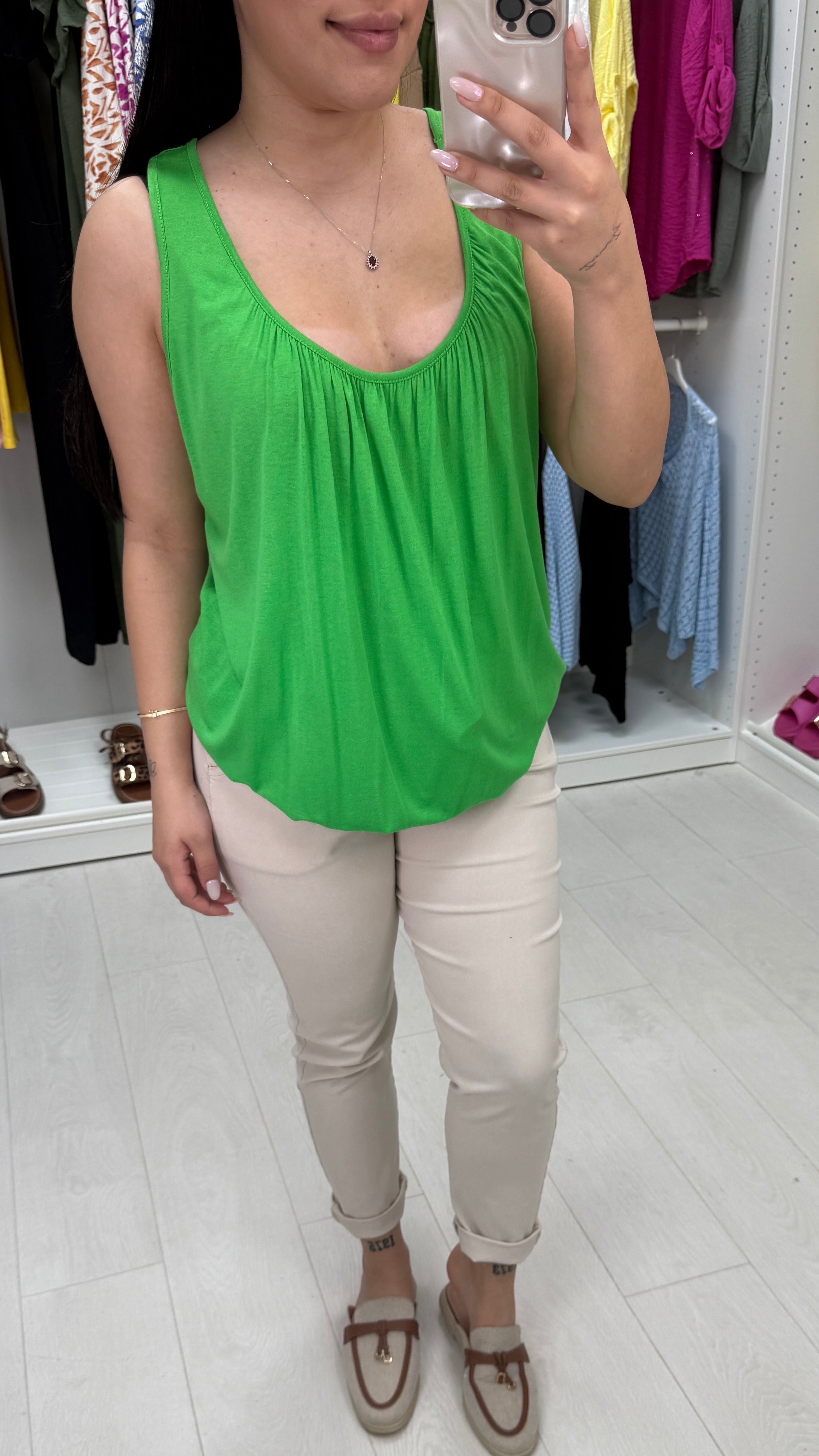 Cece Elastic Hem Bubble Basic Vest