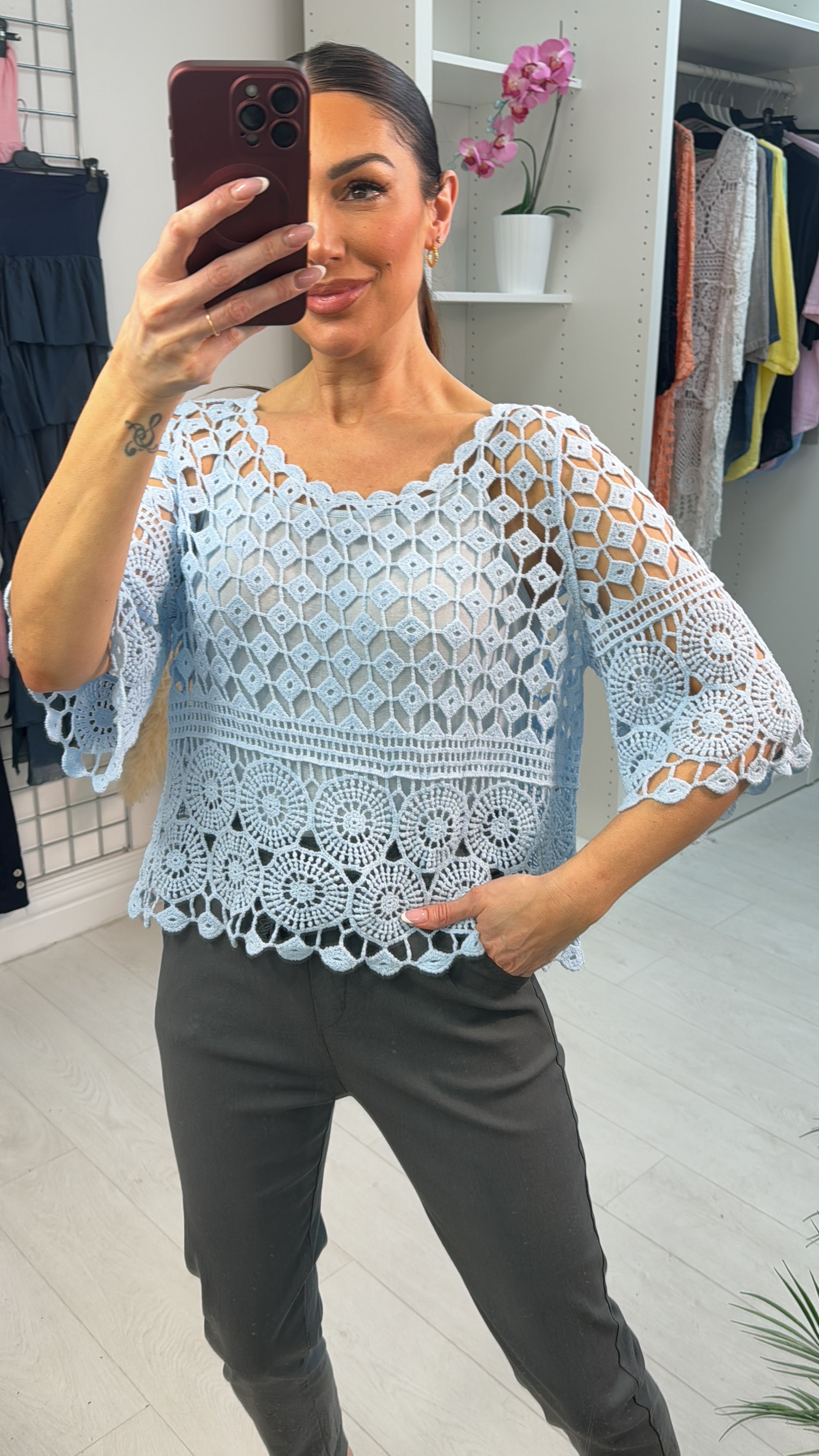 Cornelia Plain 2 Piece Crochet Top