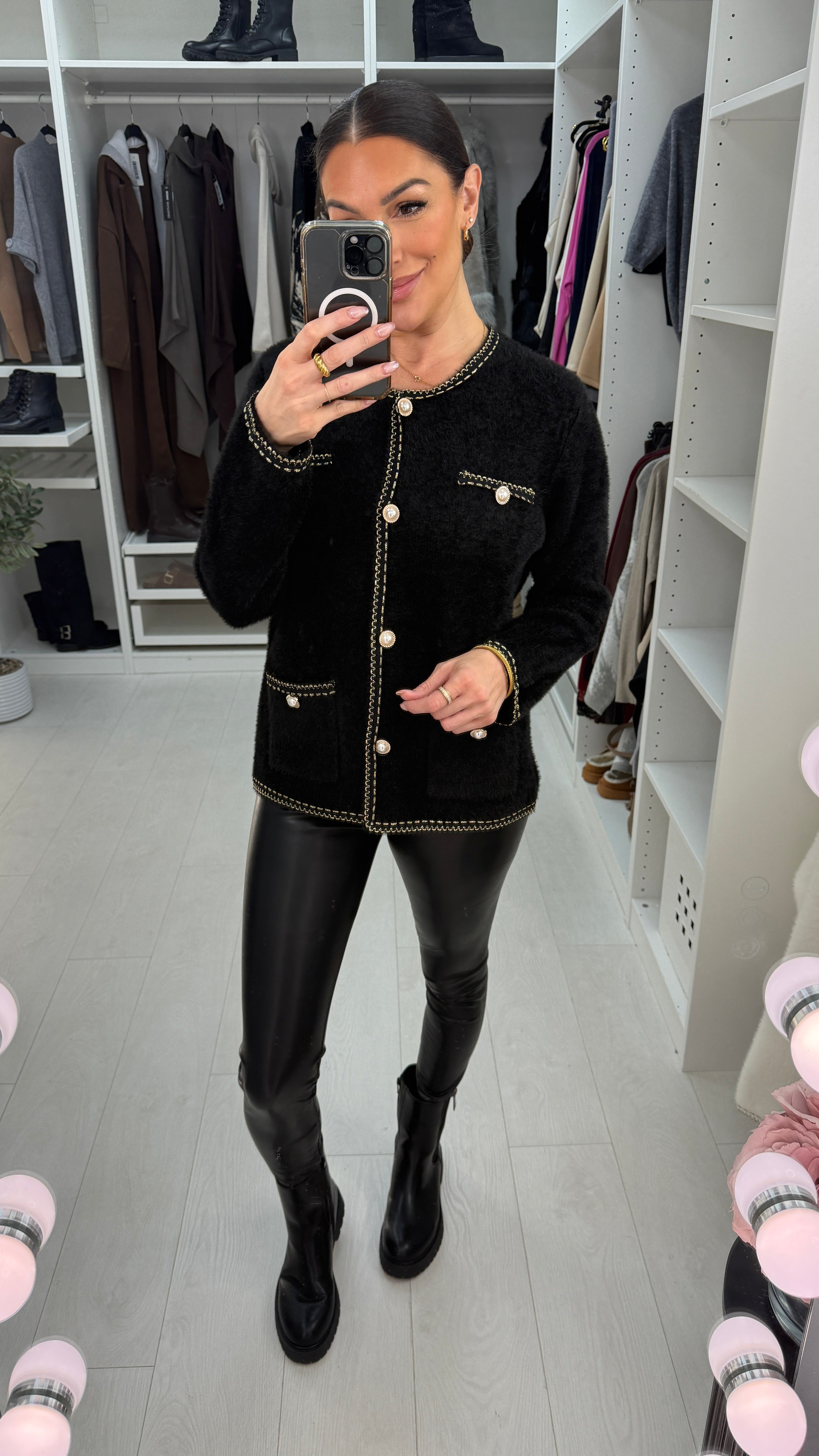 Elin Embellished Trim Super Soft Cardigan