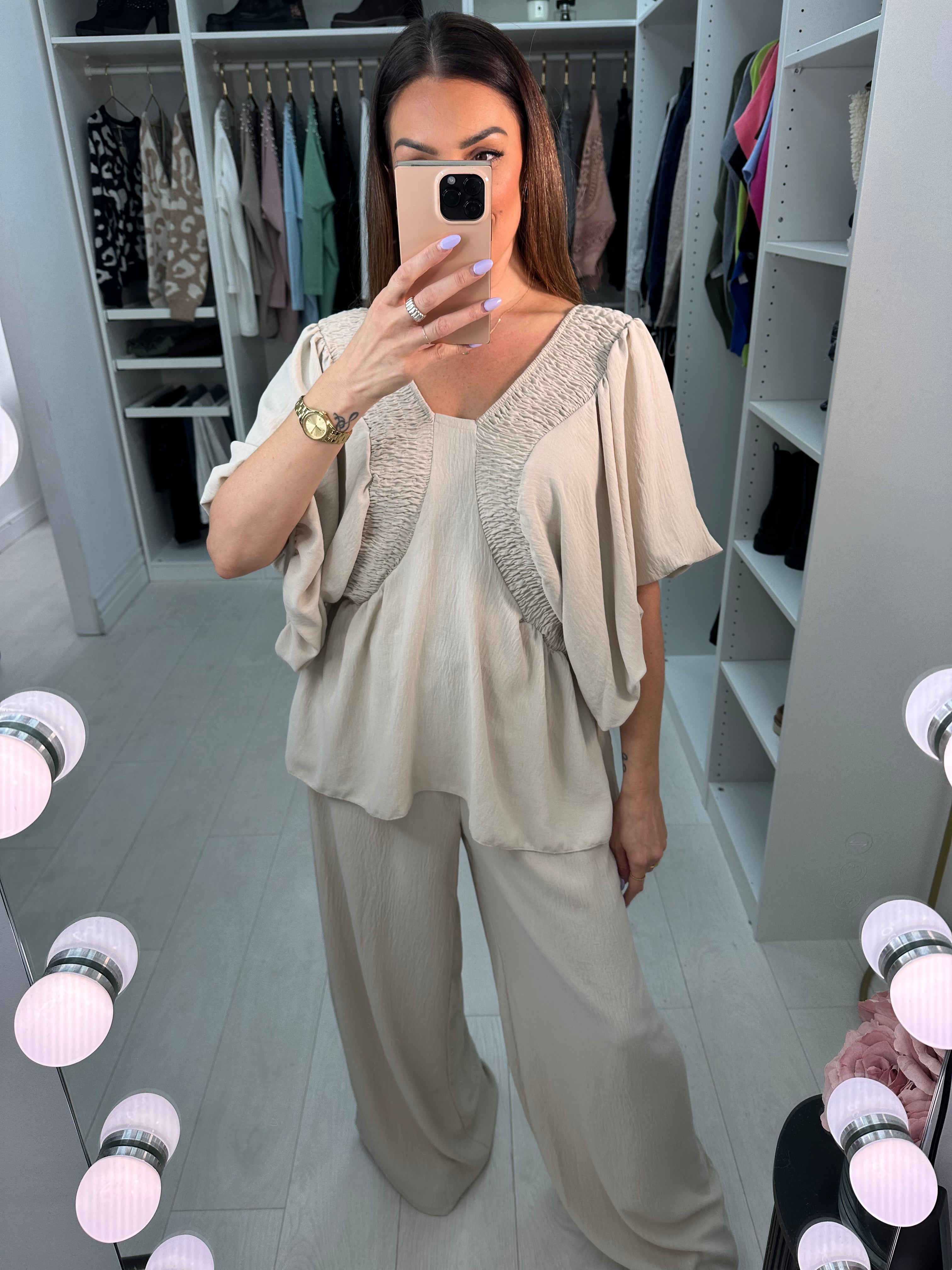 Mohini Plain Balloon Sleeve Co-Ord Set