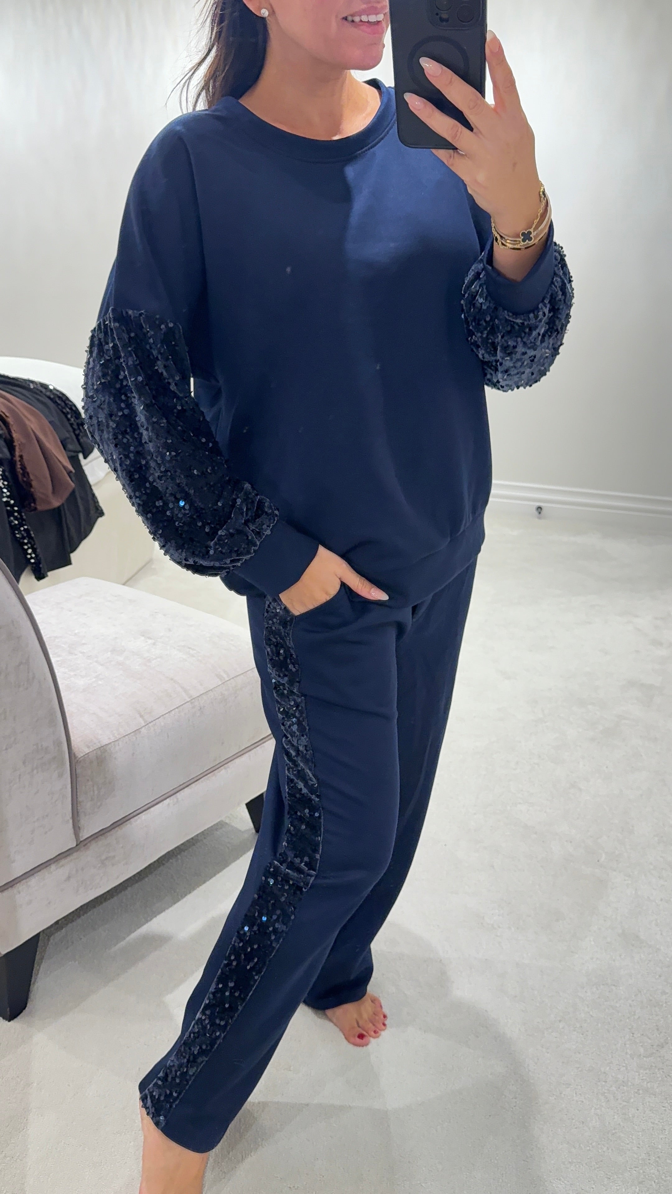 Tarin Sequin Detail Loungewear Set