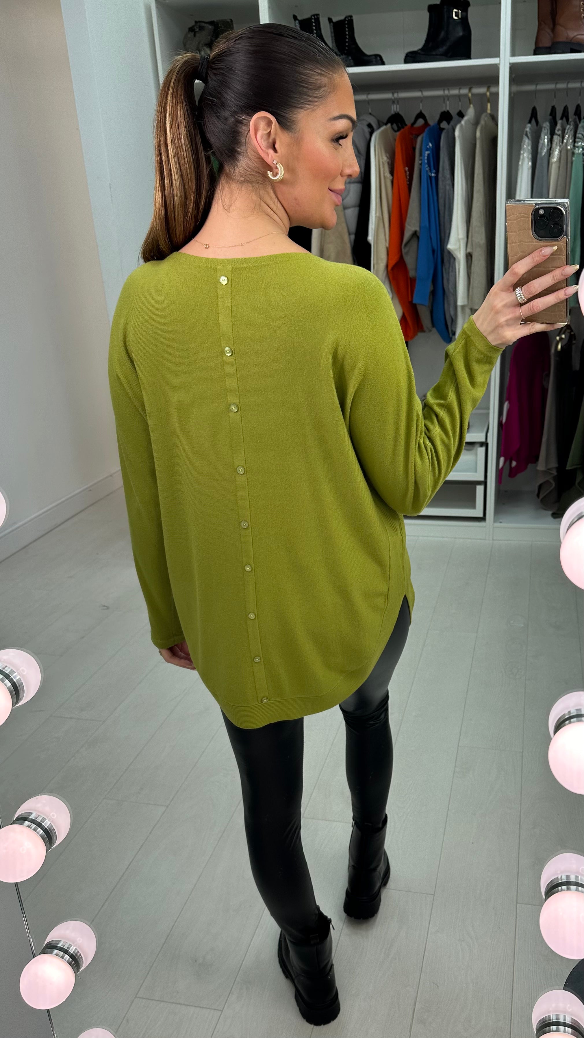 Rylan Pocket Front Button Back Jumper