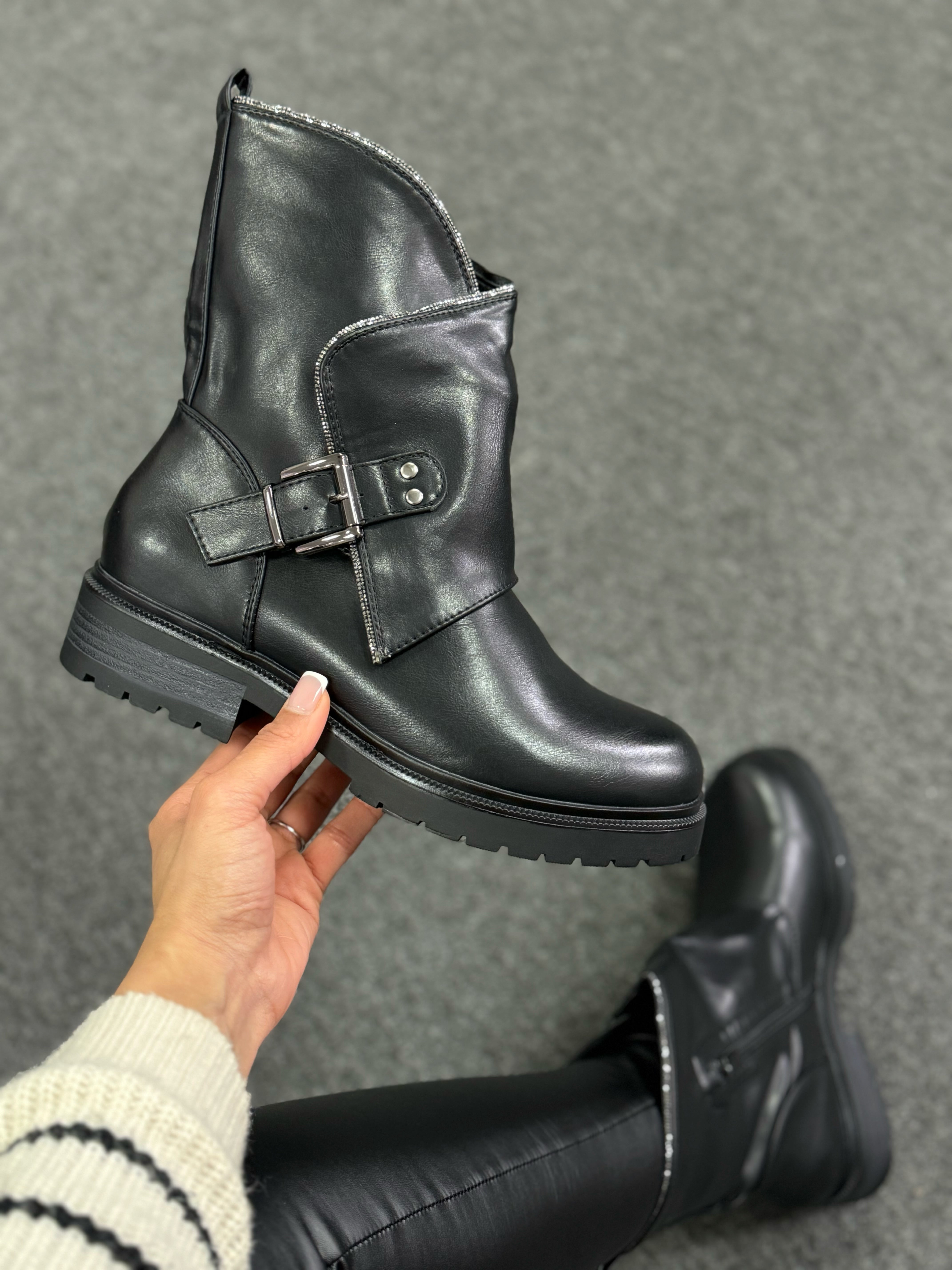 Venus Diamante Trim Detail Ankle Boots