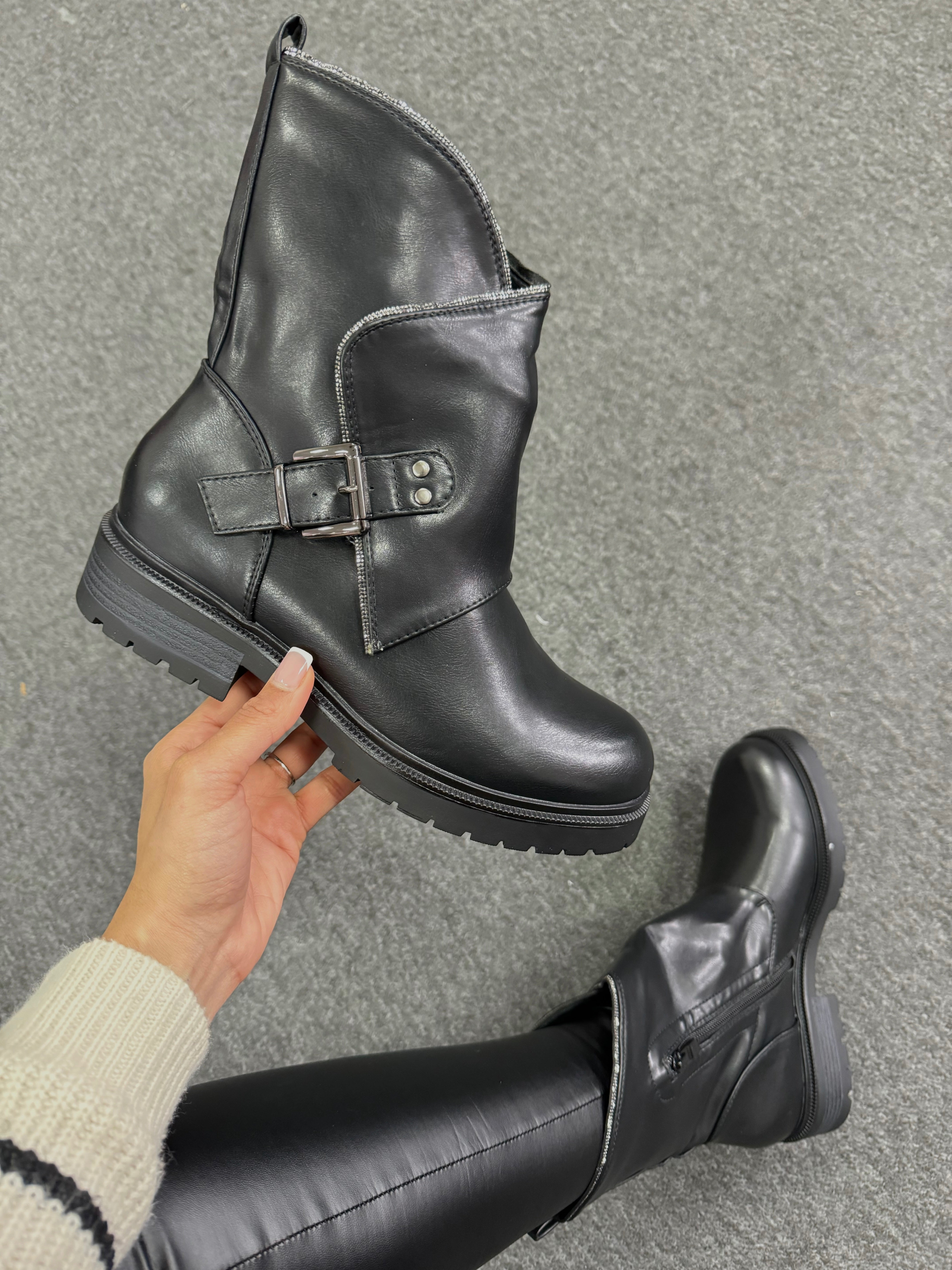 Venus Diamante Trim Detail Ankle Boots