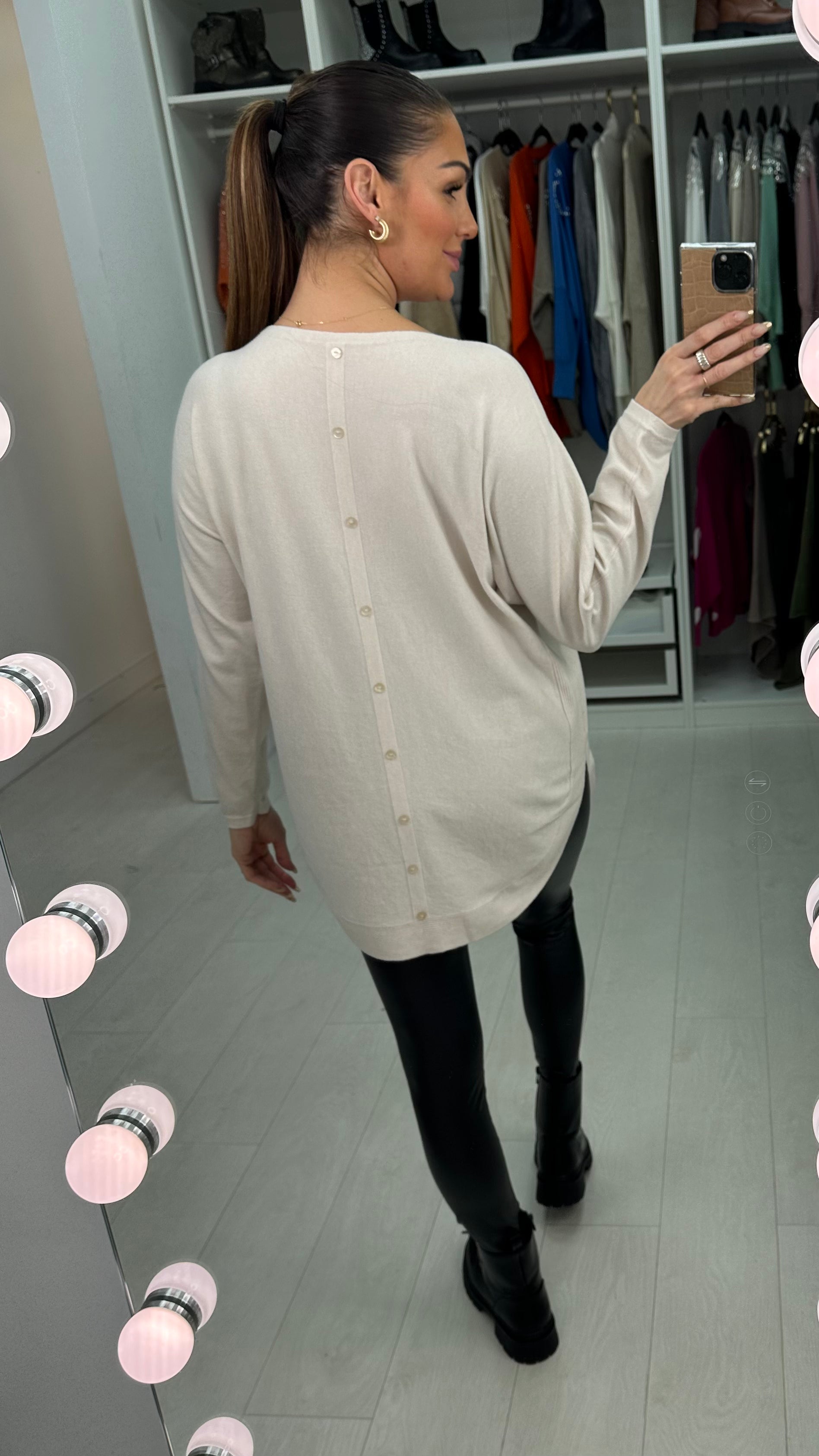 Rylan Pocket Front Button Back Jumper