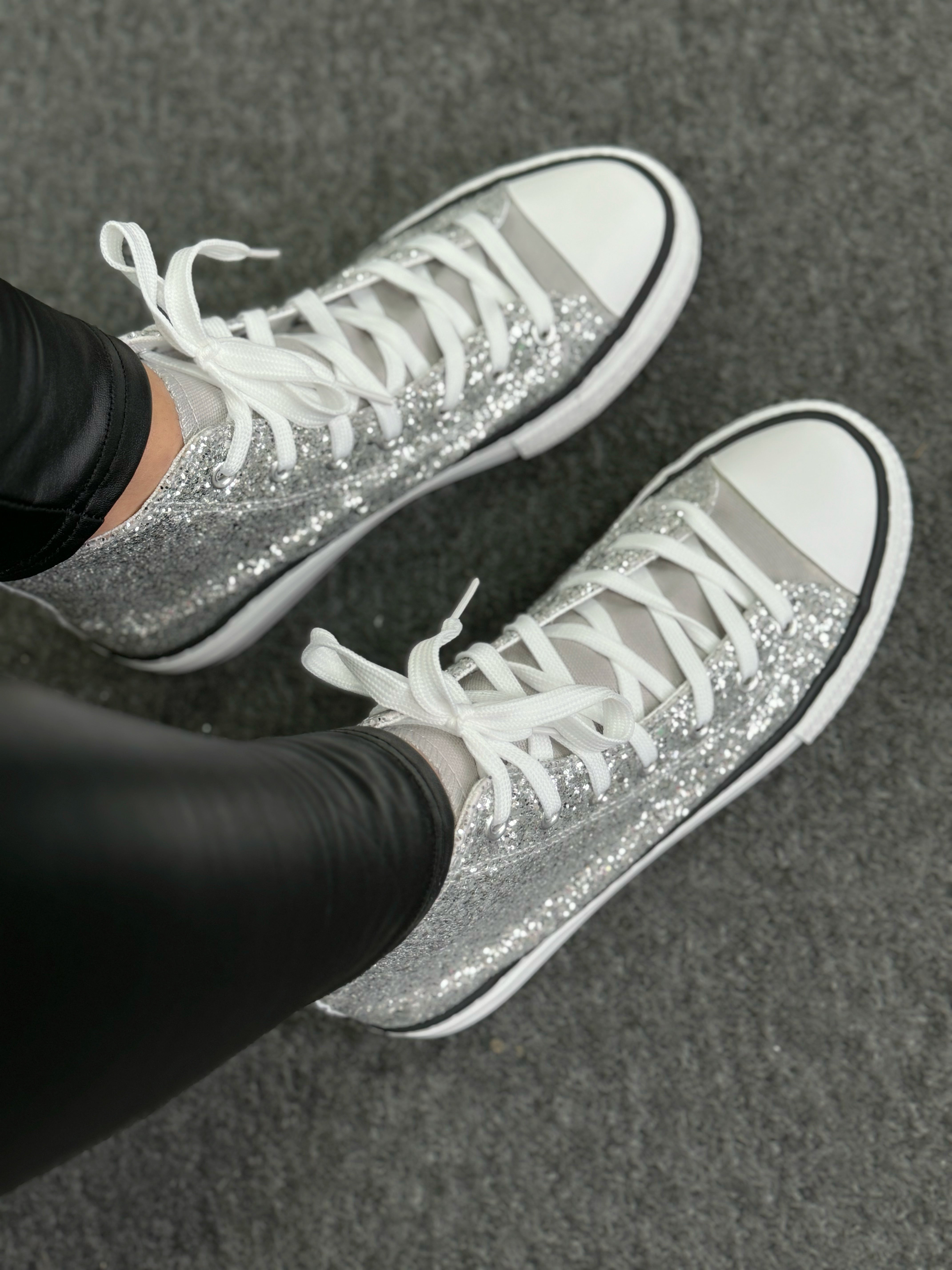 Yuna Sequin Detail Low Top Trainers