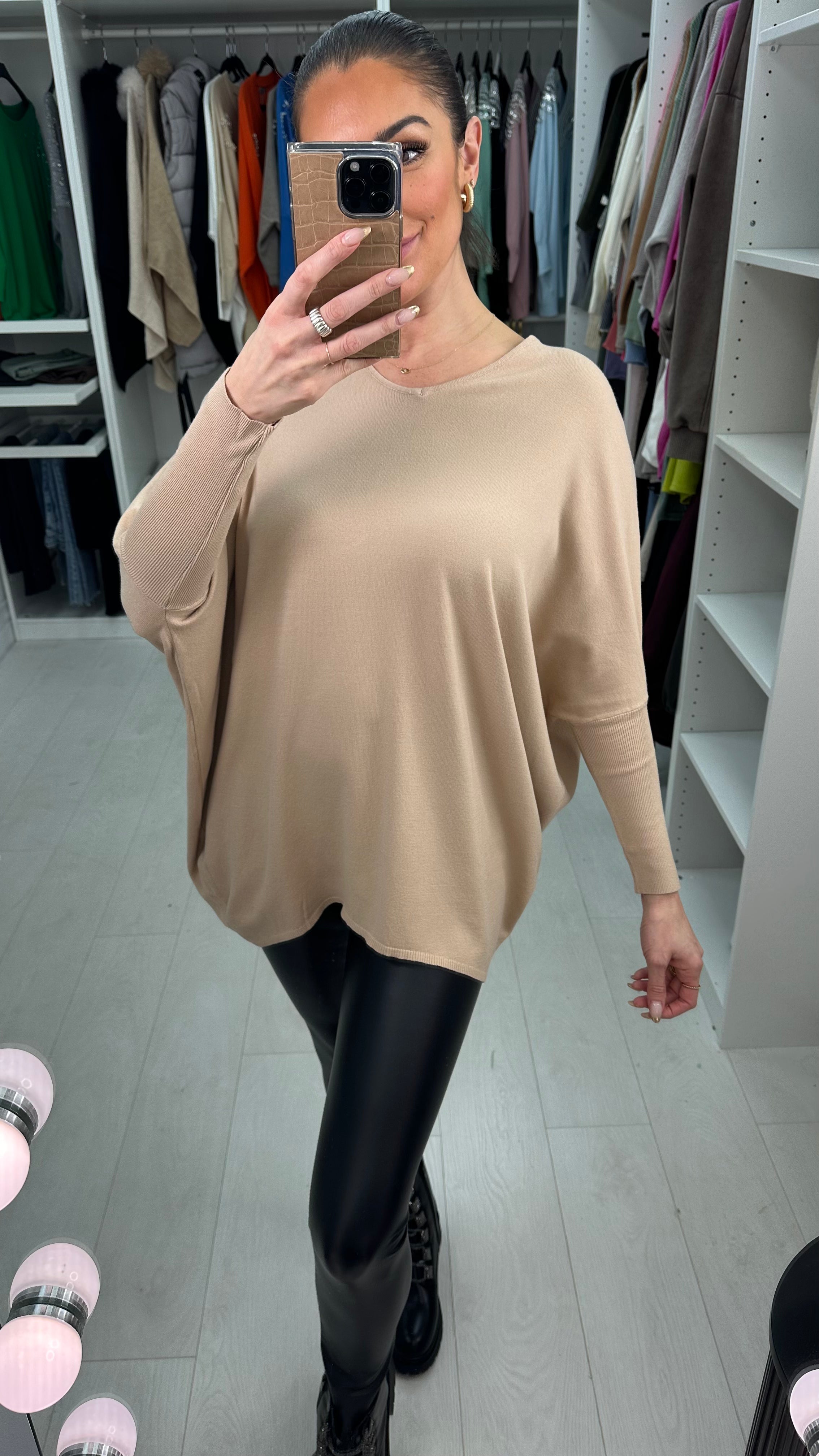 Trent Loose Fit Diamante Angel Wing Jumper