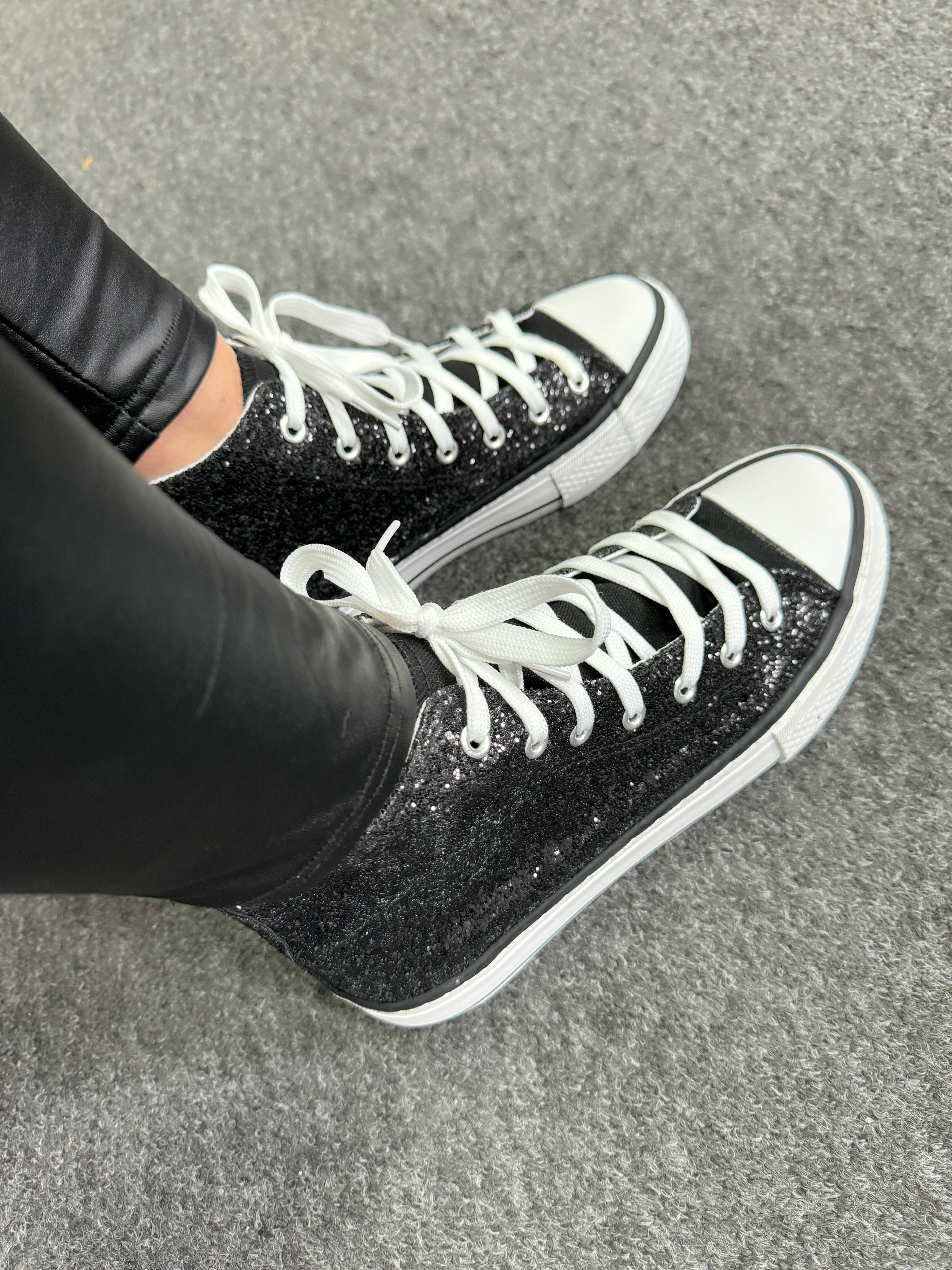 Yuna Sequin Detail Low Top Trainers