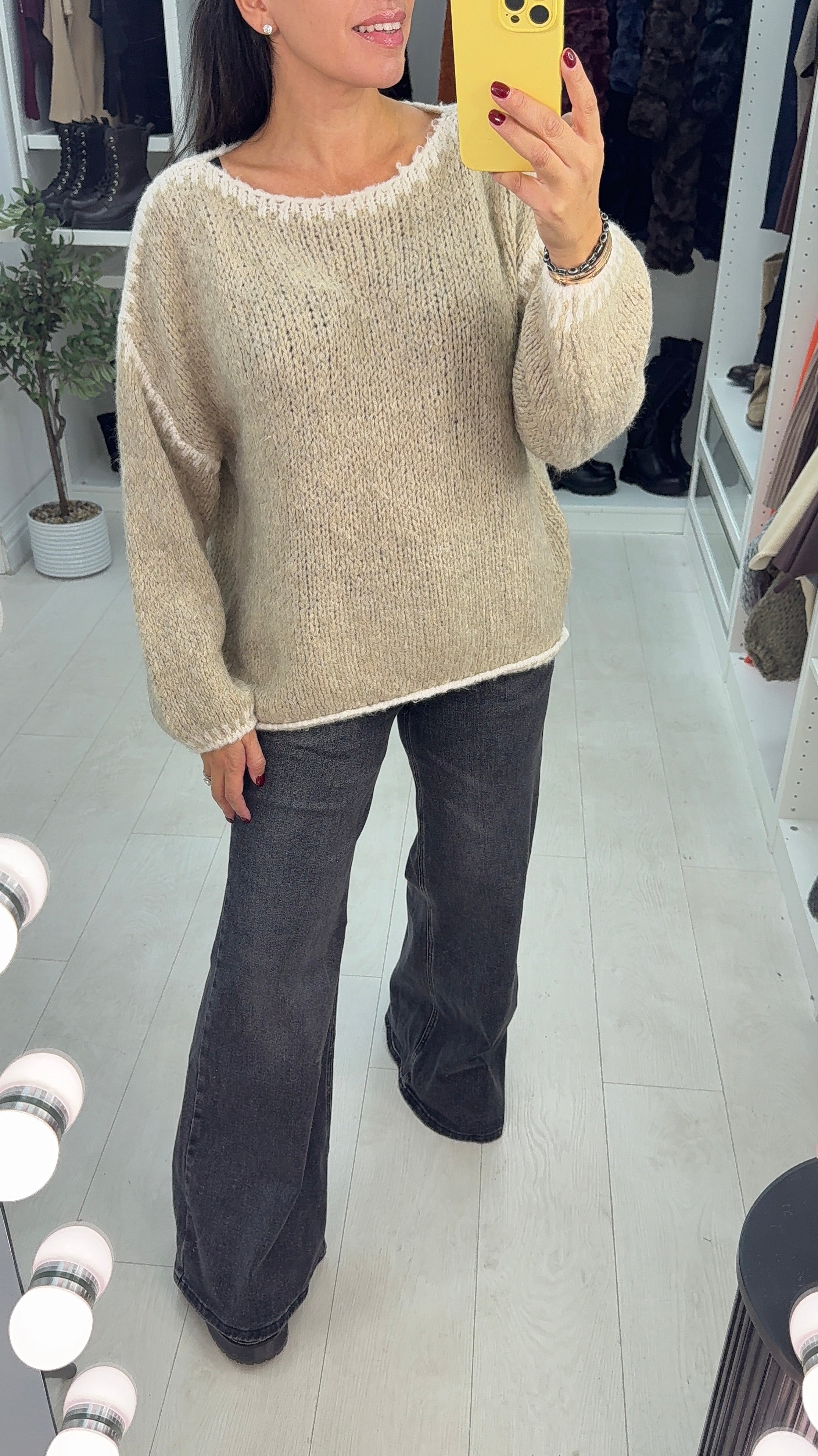 Kandra Stitched Hem Detailed Super Soft Jumper