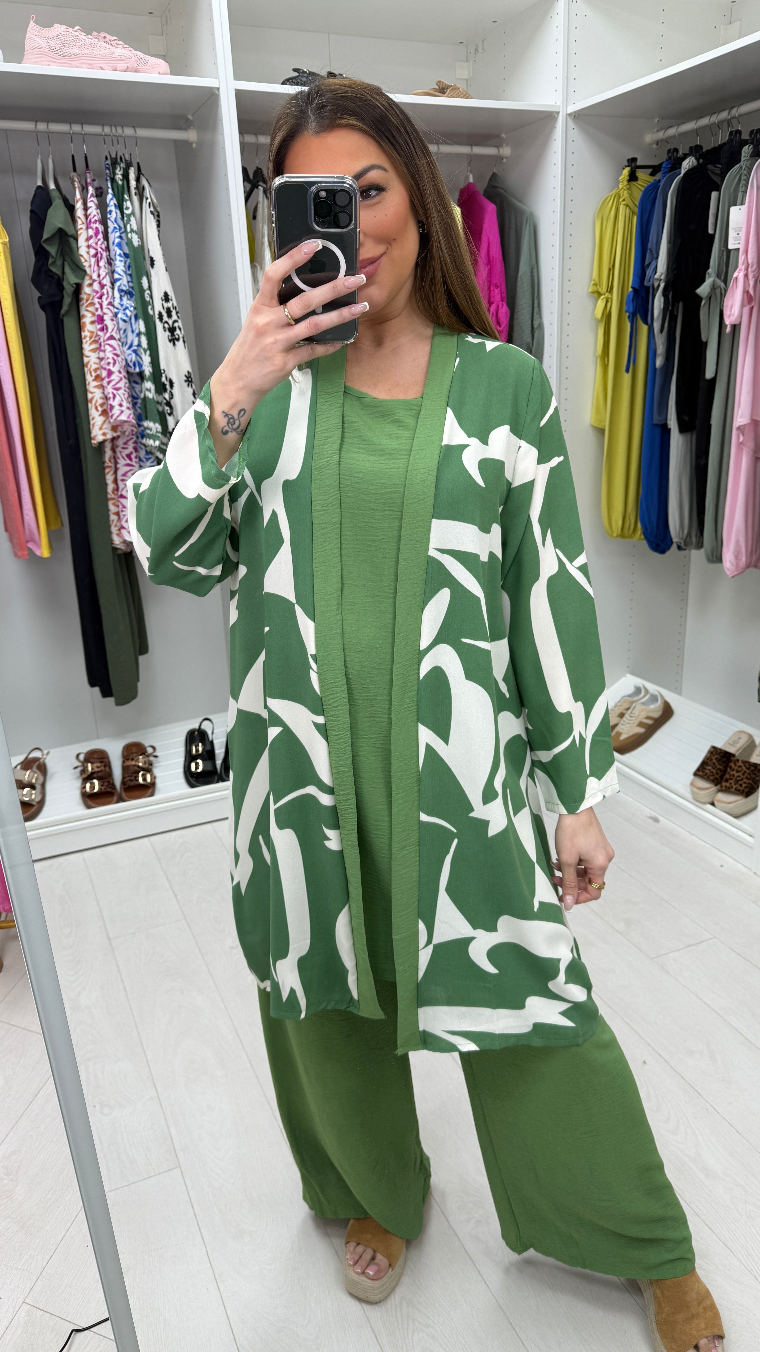 Anne Abstract Print 2-In-1 Kimono Co-Ord Set