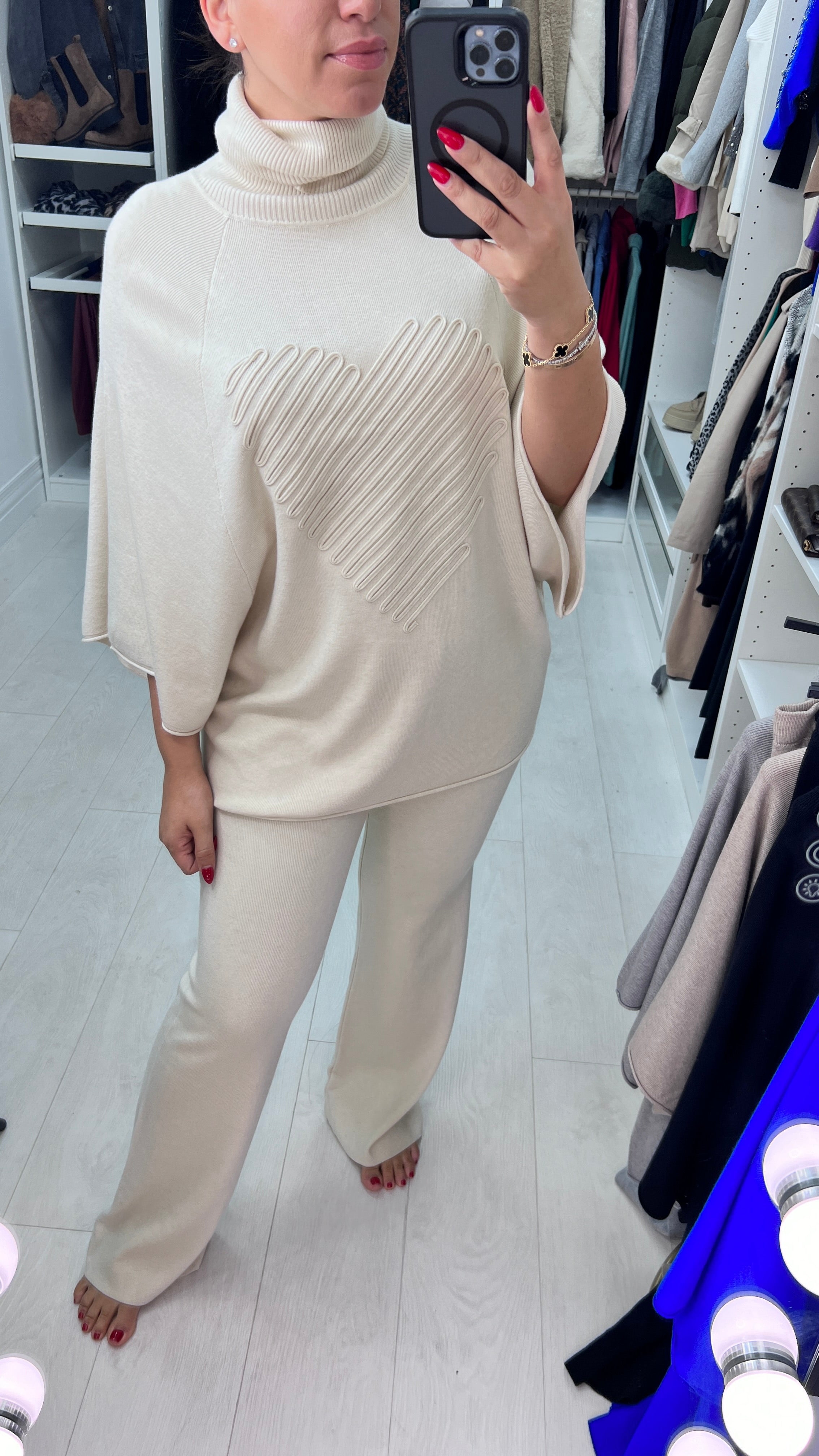 Kali Swirl Heart Knit Loungewear Set