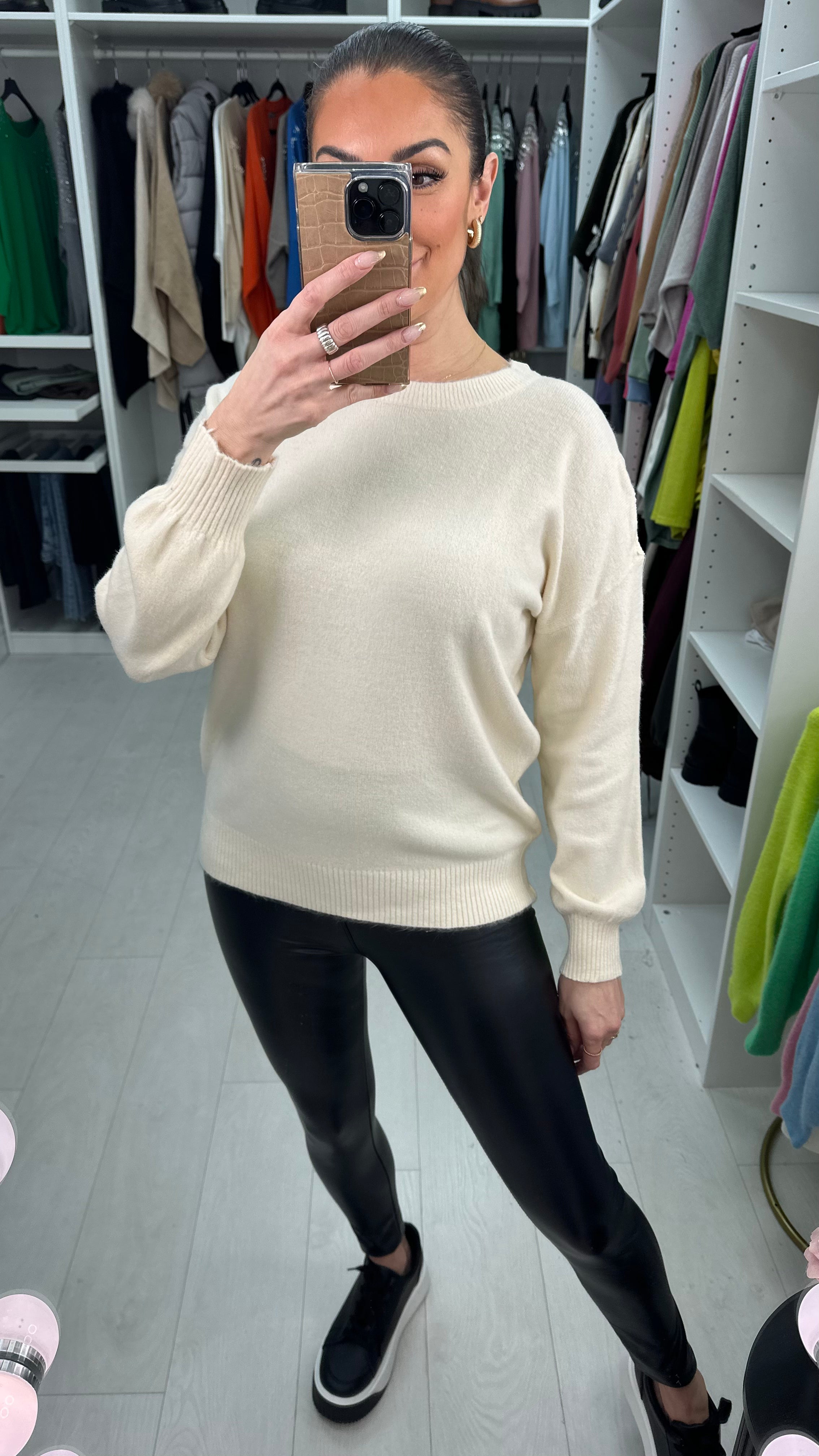 Vita Crochet Panel Back Jumper