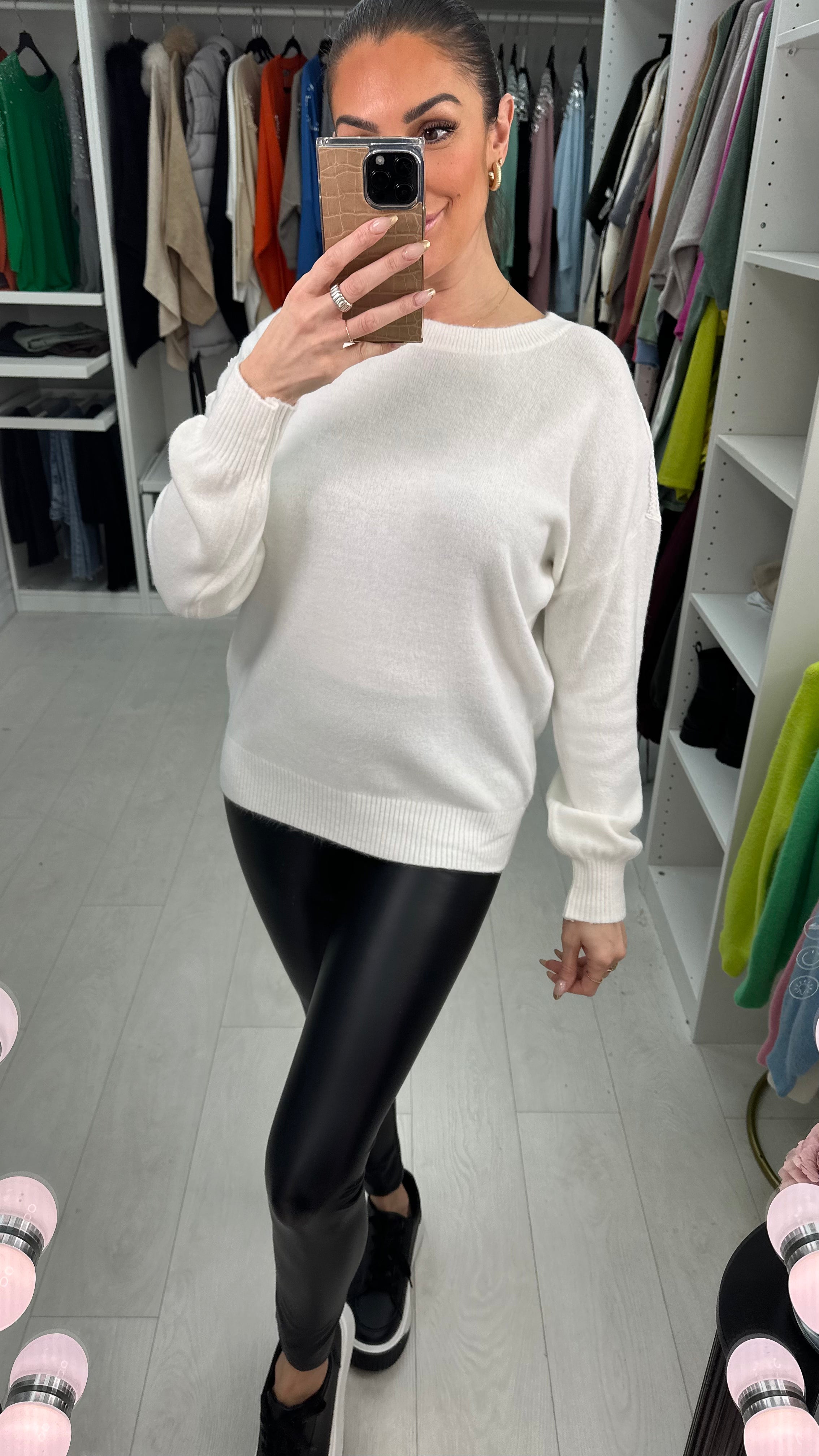 Vita Crochet Panel Back Jumper