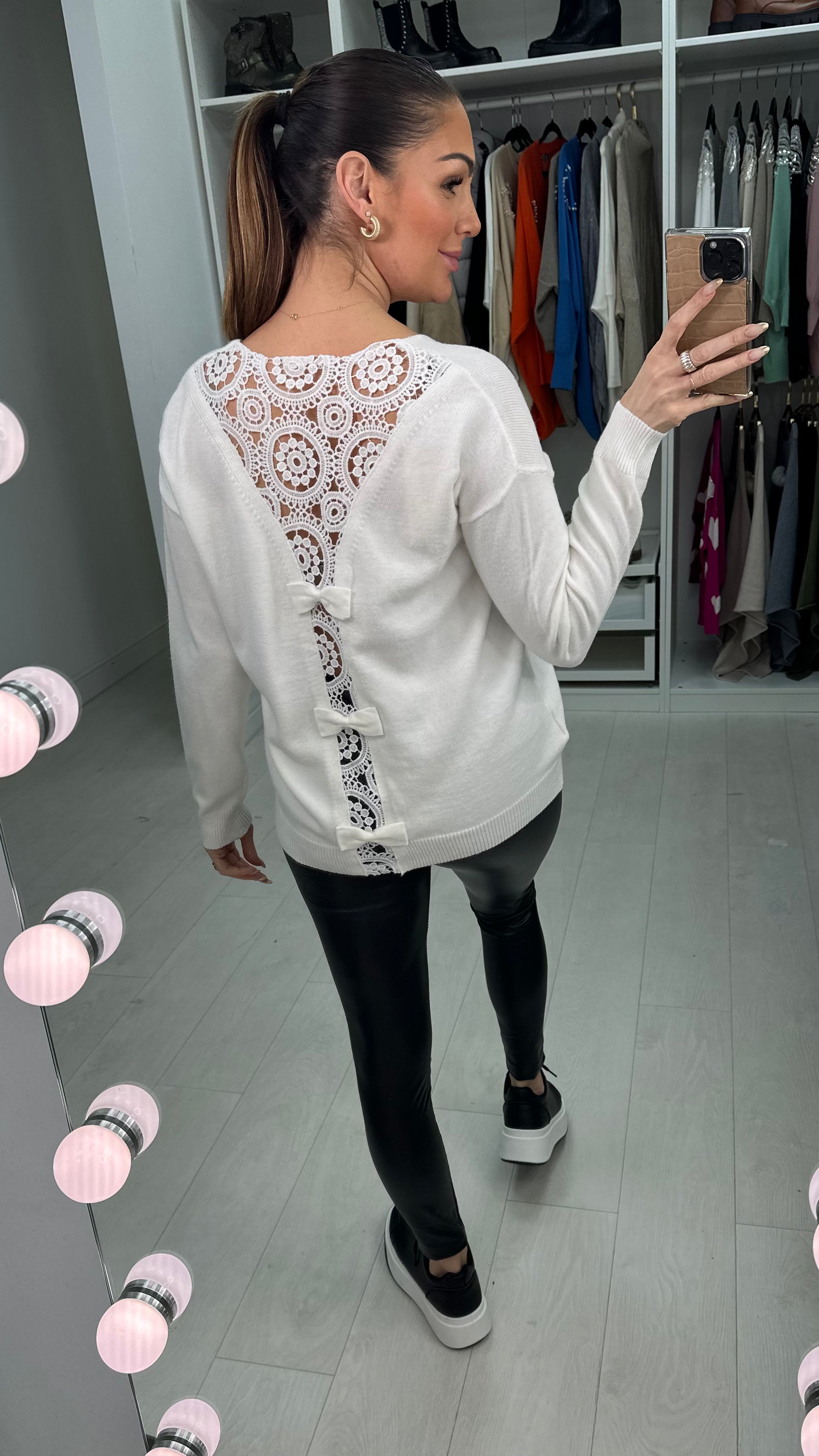 Theydon Crochet Bow Back Jumper