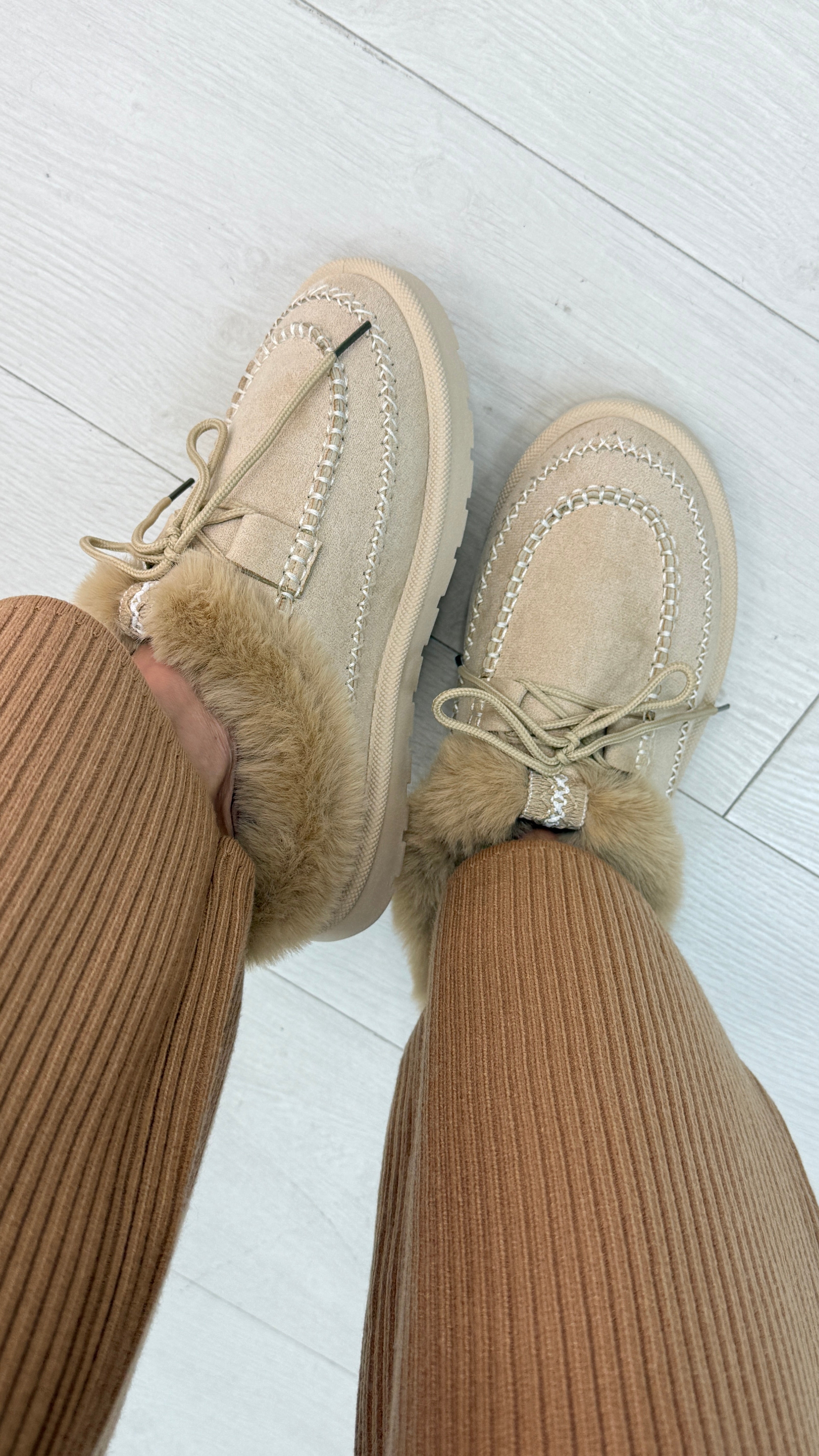 Gail Faux Suede Stitch Hem Detailed Clogs