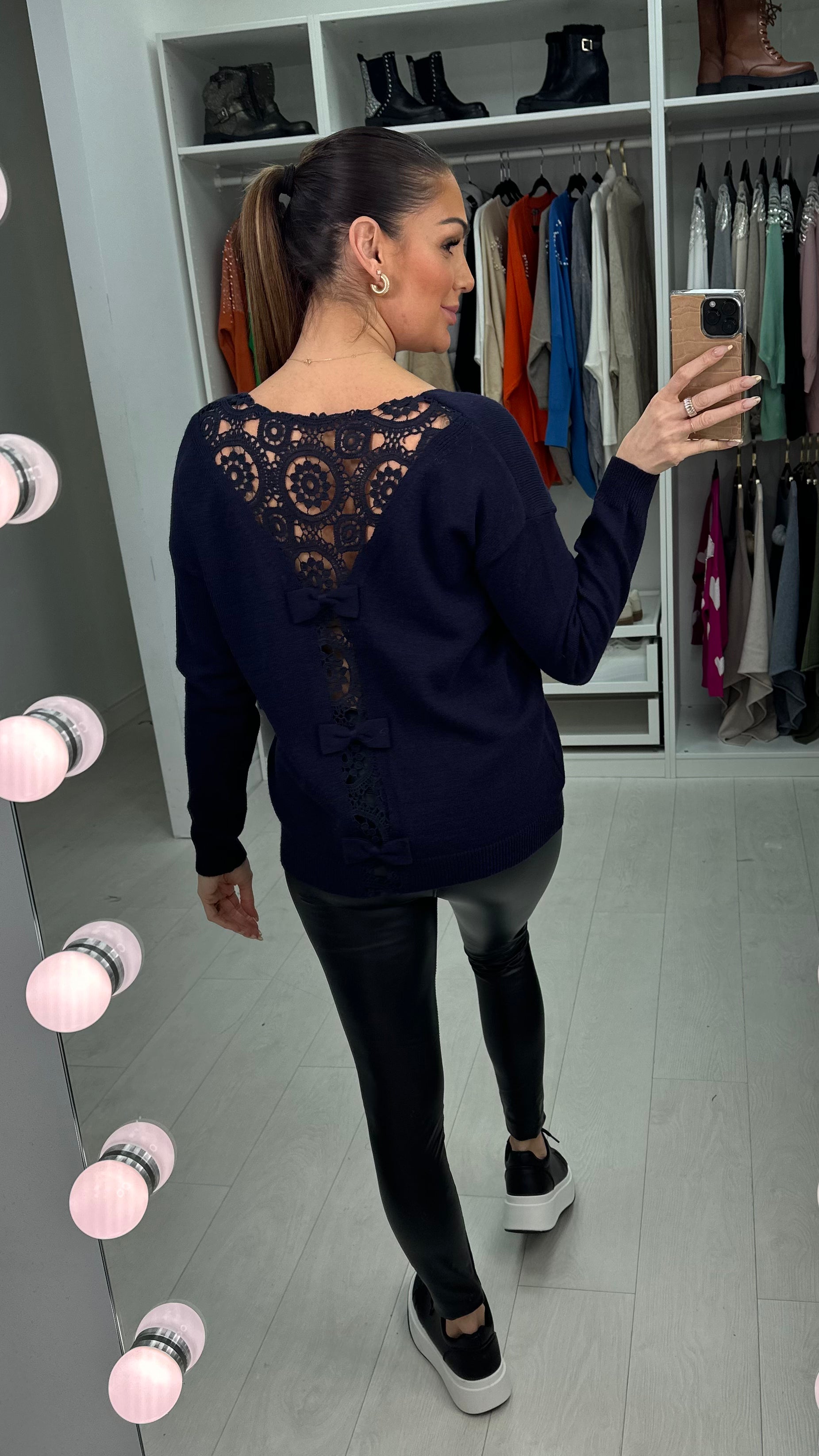 Theydon Crochet Bow Back Jumper