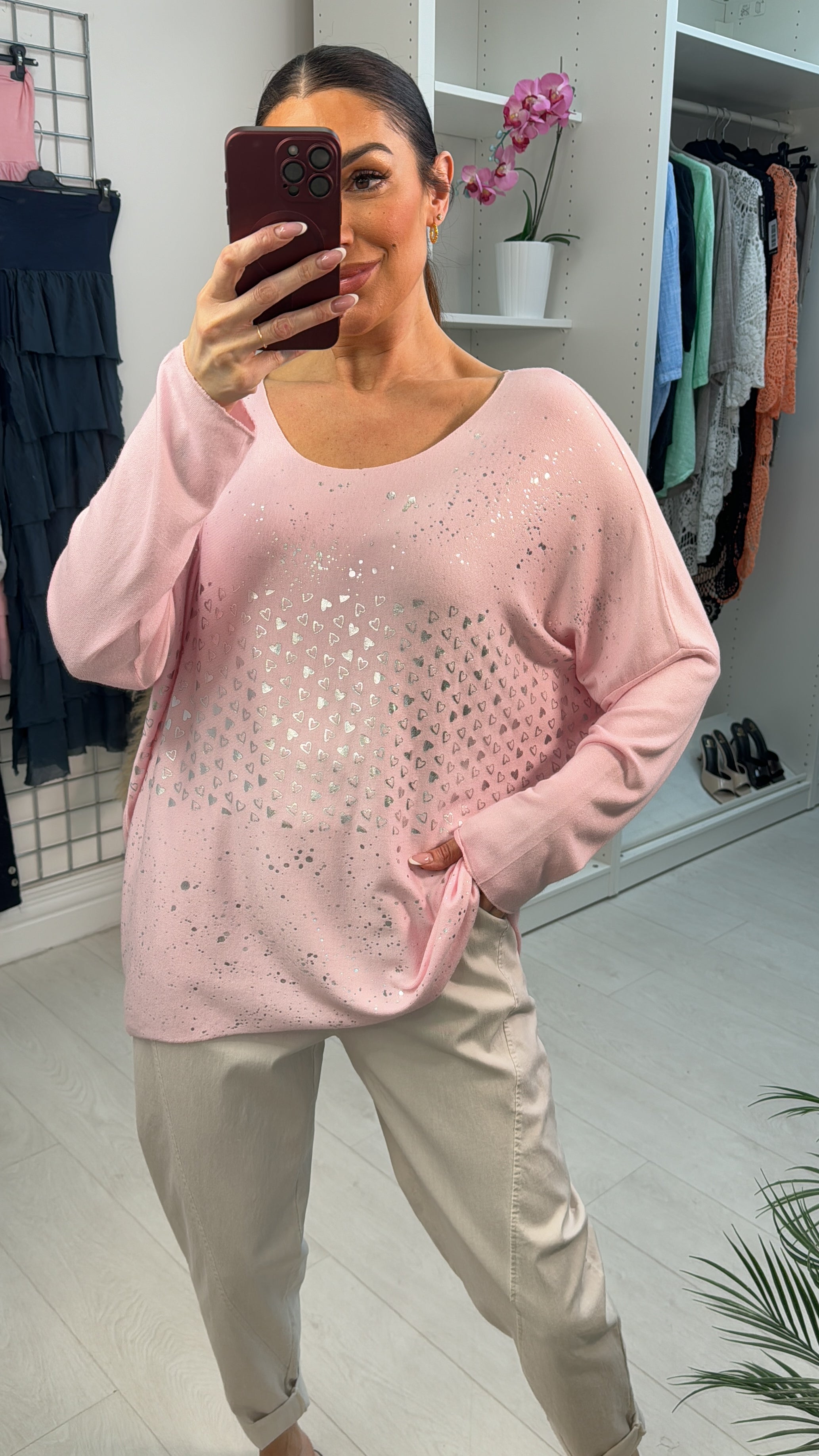 Aleesa Heart Detailed Thin Knit Jumper