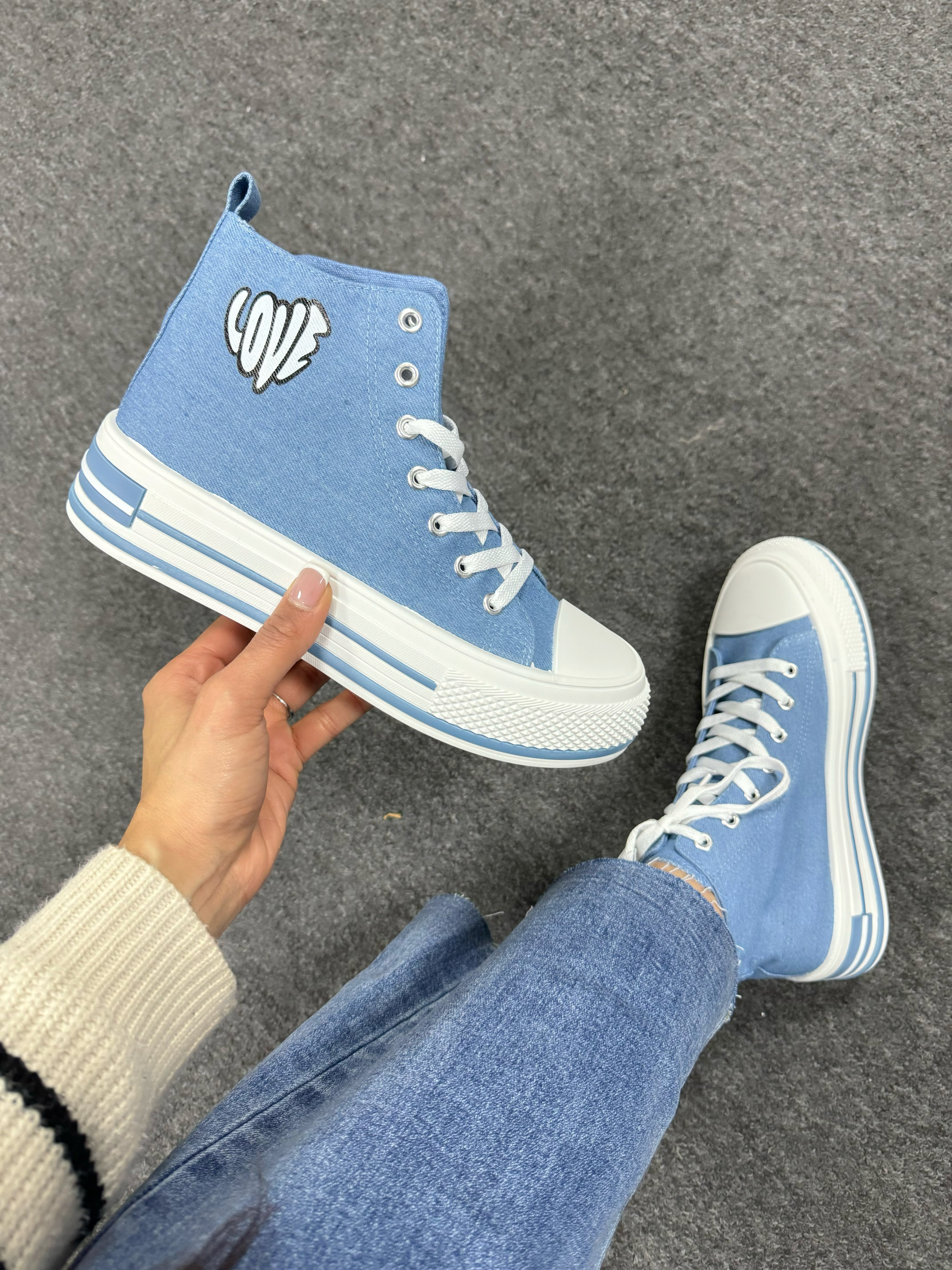 Kody High Top 'Love' Slogan Trainers